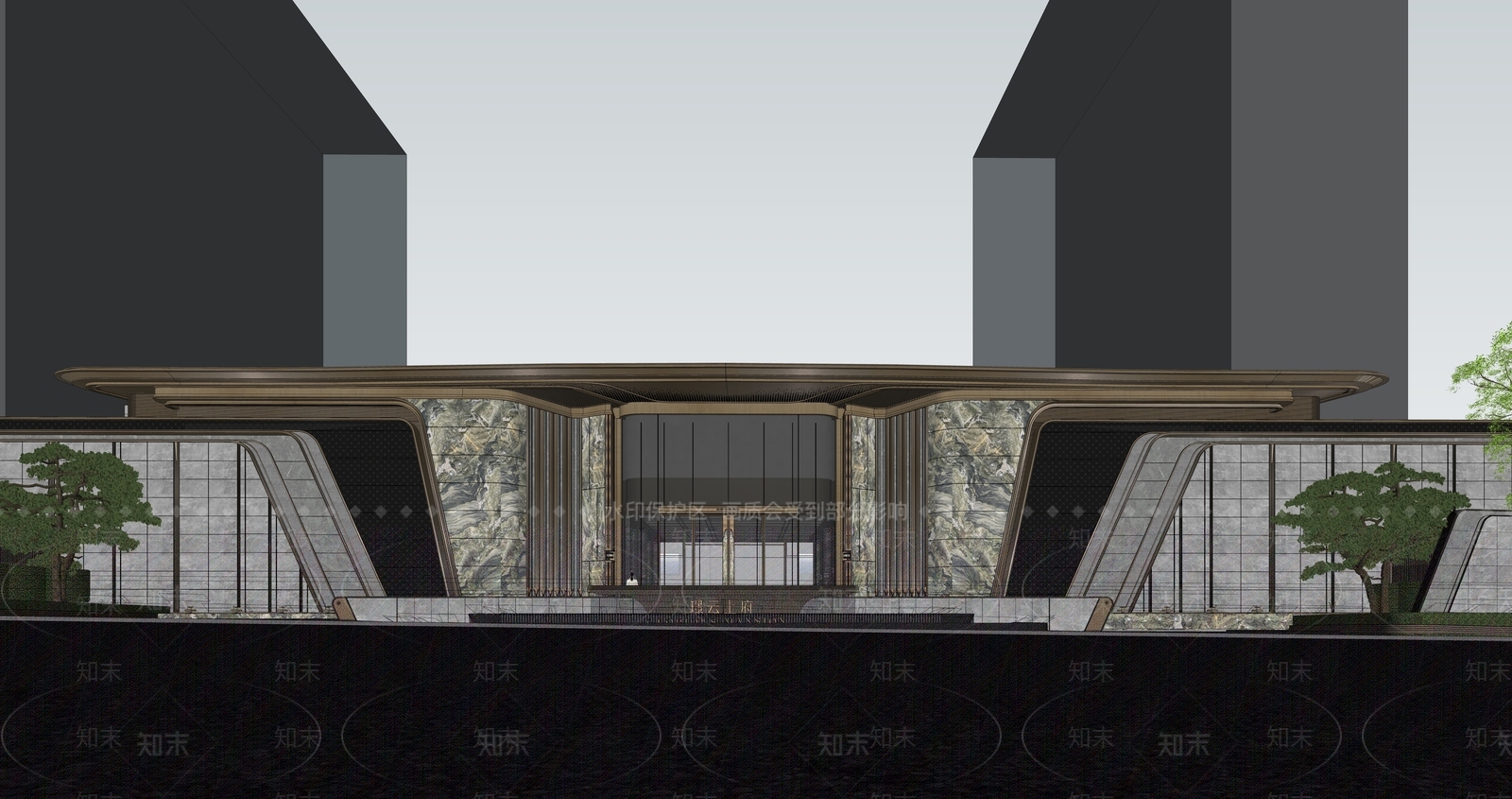 现代小区建筑SU模型下载【ID:1199227847】