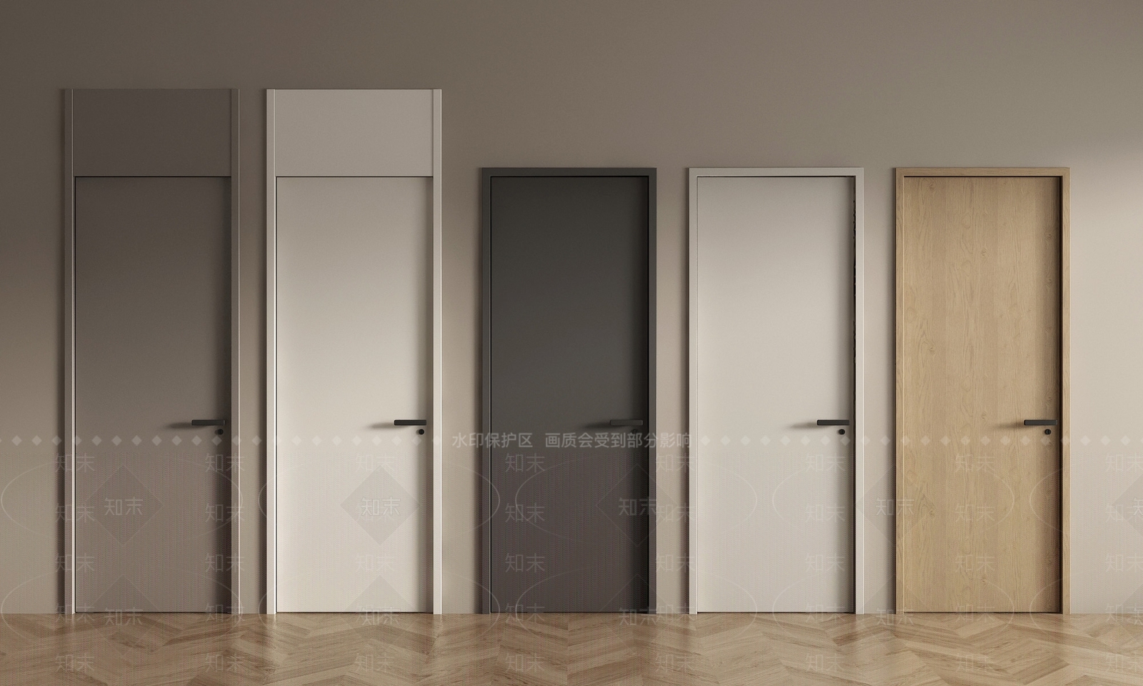 现代平开门3D模型下载【ID:1199229344】