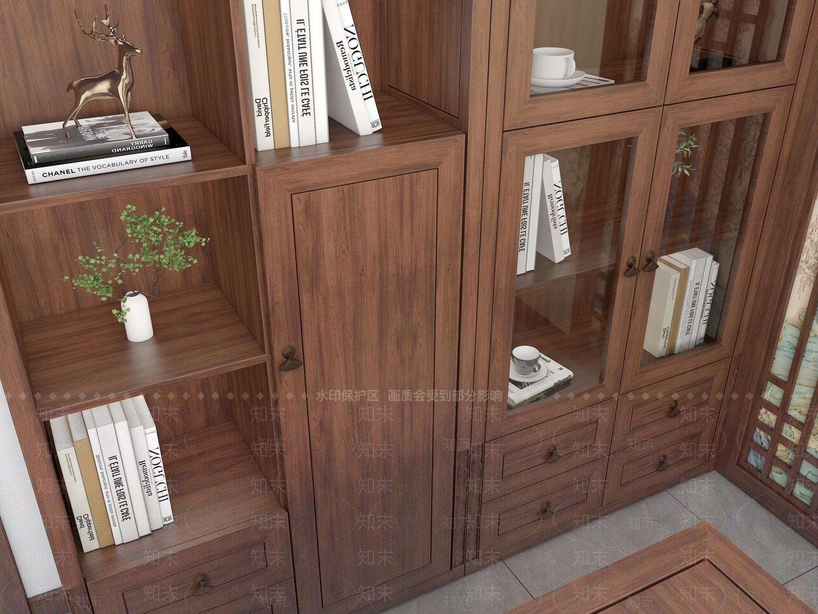 新中式书房3D模型下载【ID:1199229519】
