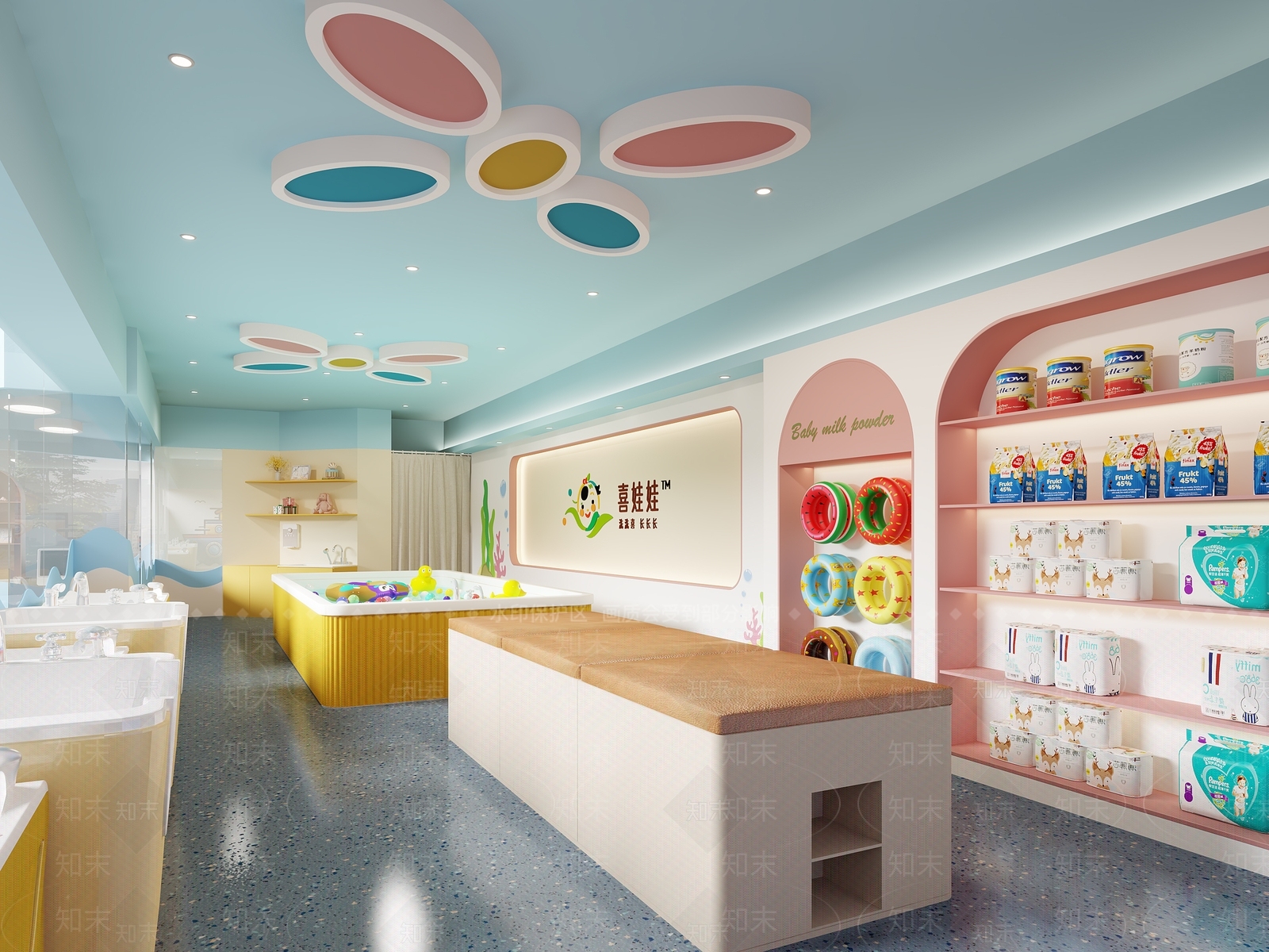 现代法式游泳馆3D模型下载【ID:1199229841】