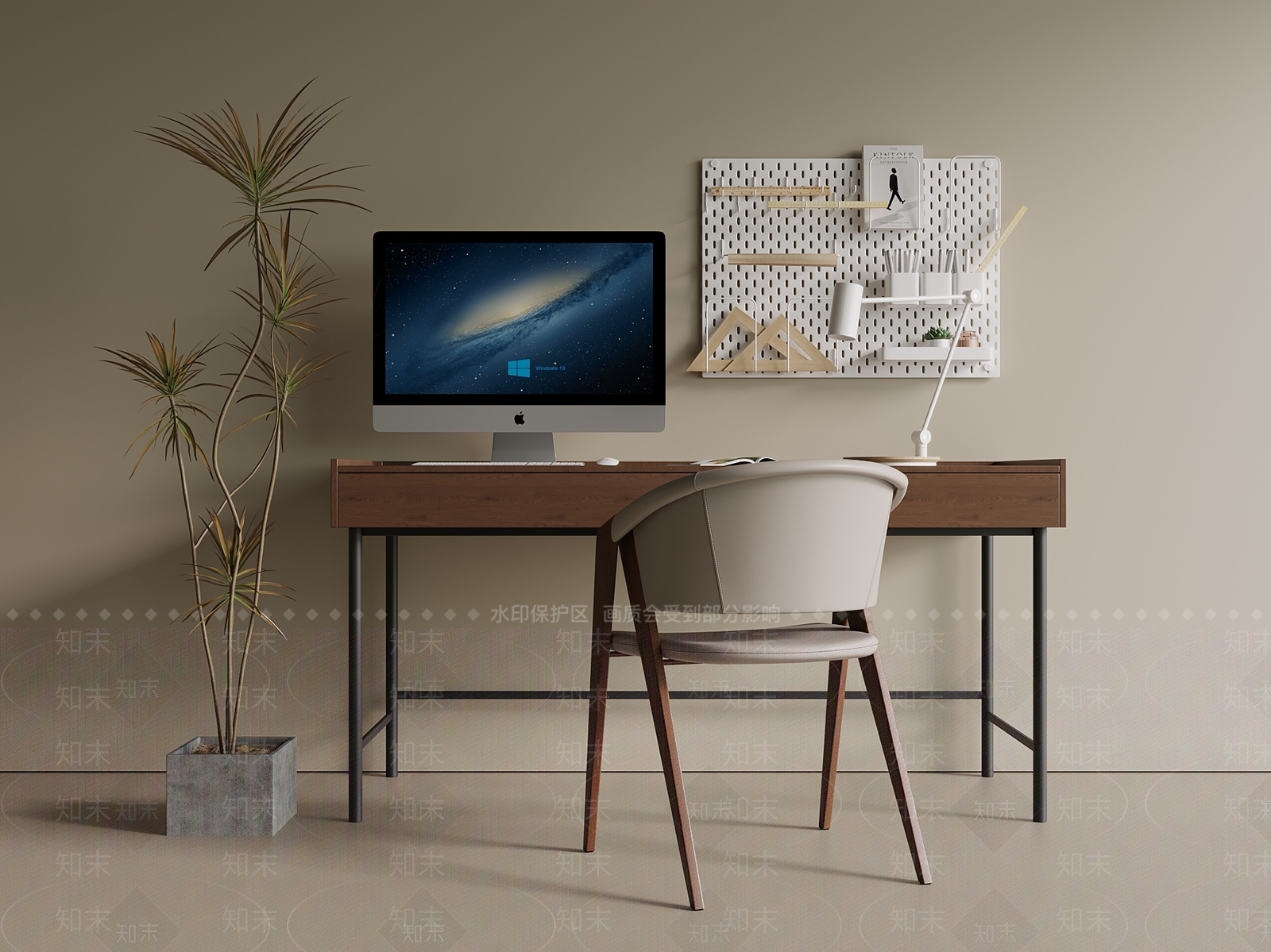 中古新中式书桌椅SU模型下载【ID:1199233239】