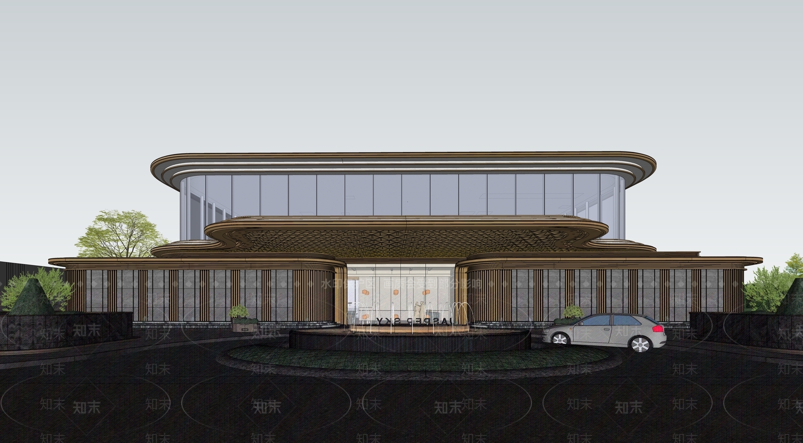 现代轻奢小区建筑SU模型下载【ID:1199243980】