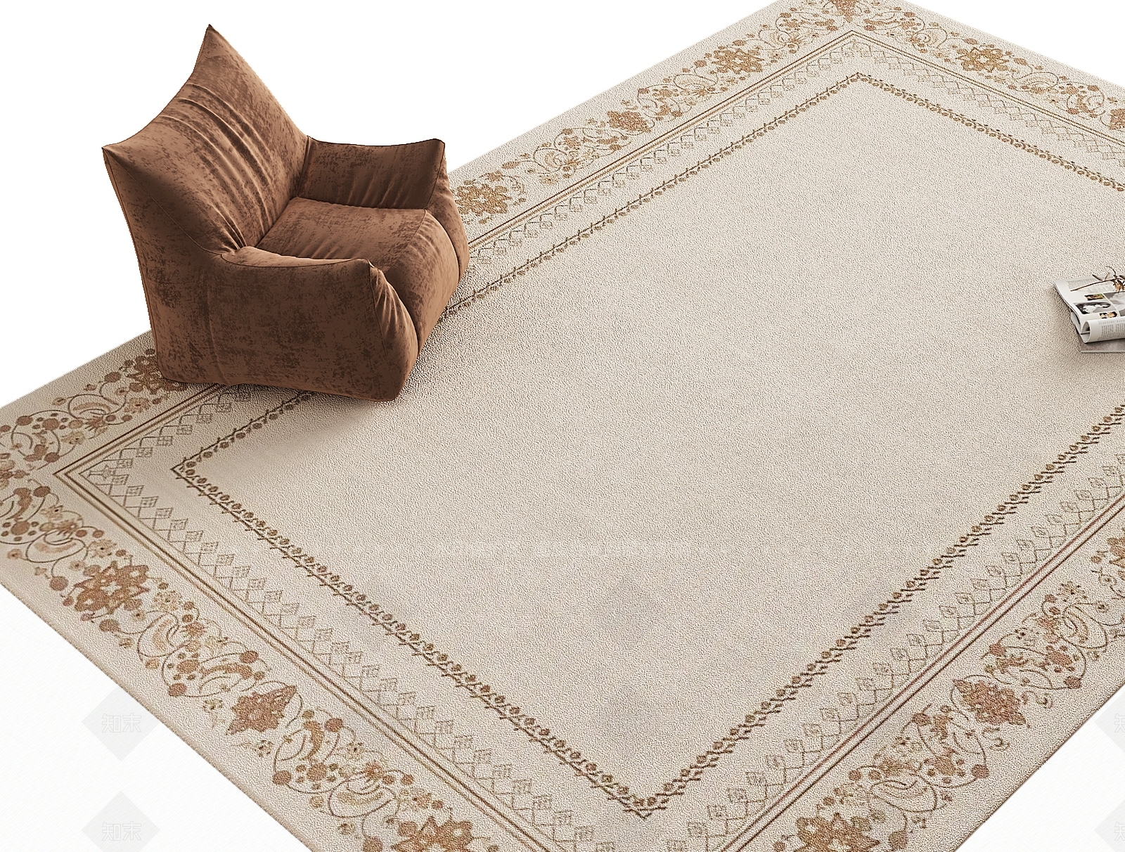 美式法式地毯3D模型下载【ID:1199235548】