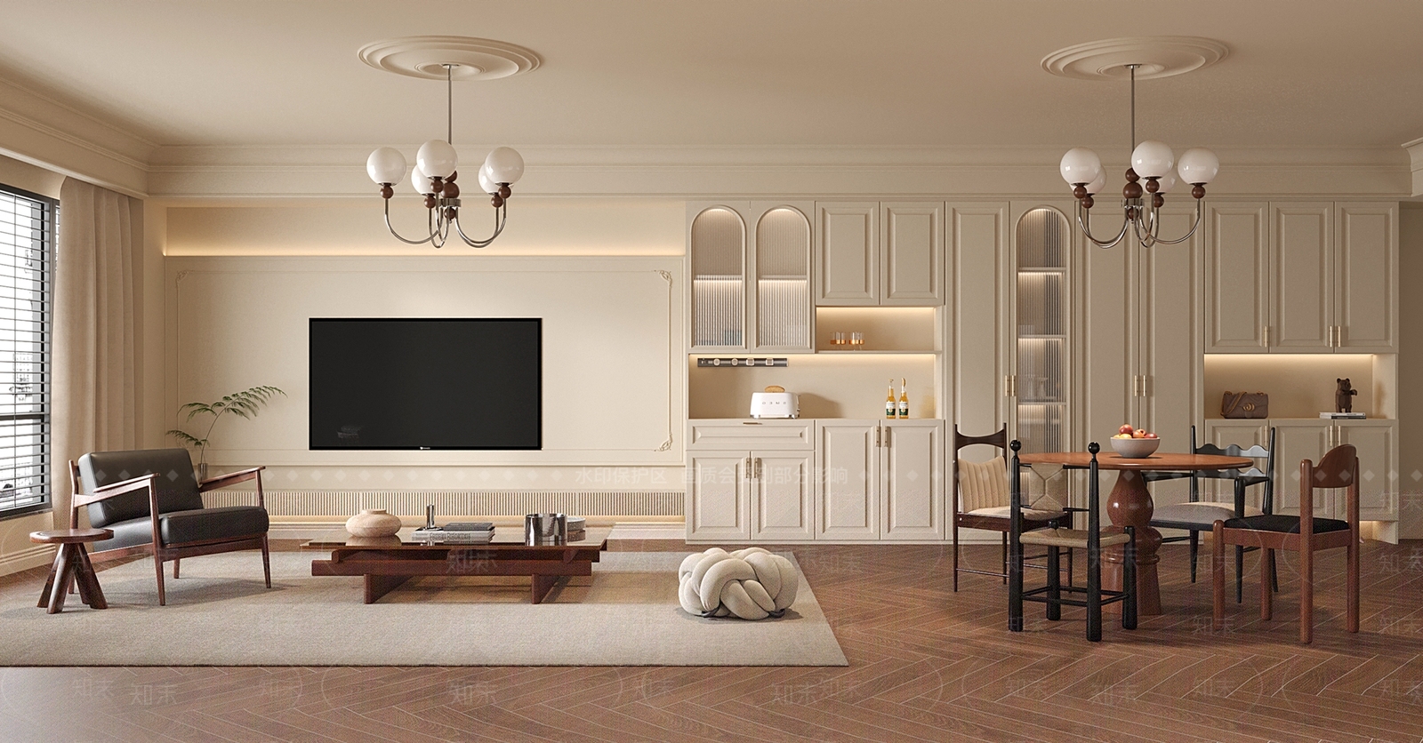 法式简欧客餐厅3D模型下载【ID:1199240781】