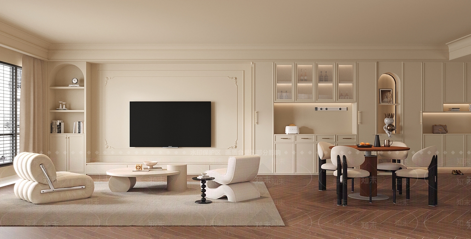 法式简欧客餐厅3D模型下载【ID:1199241848】