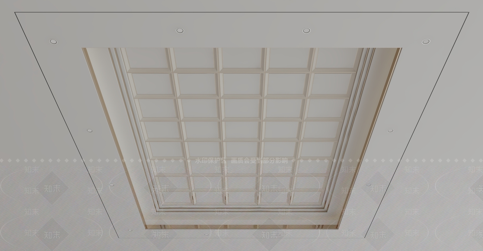 现代吊顶3D模型渲染效果图