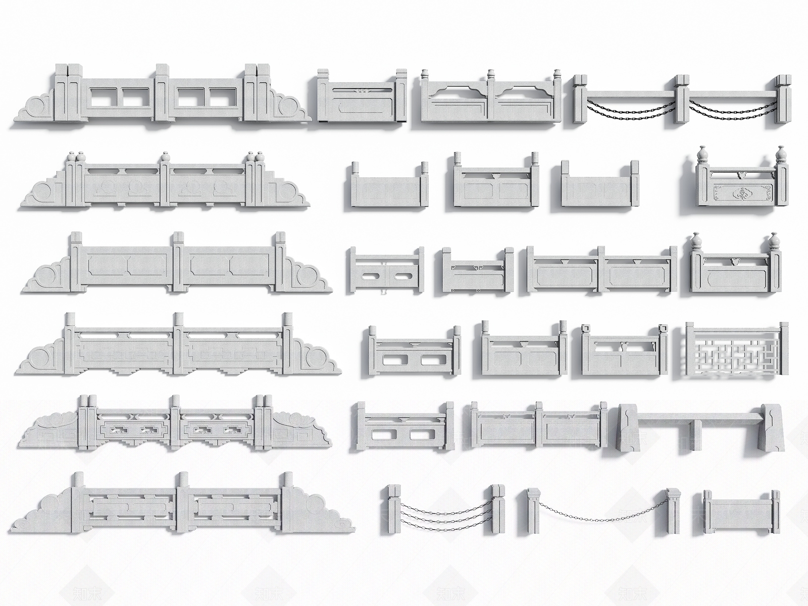 中式围栏护栏SU模型下载【ID:1199244882】
