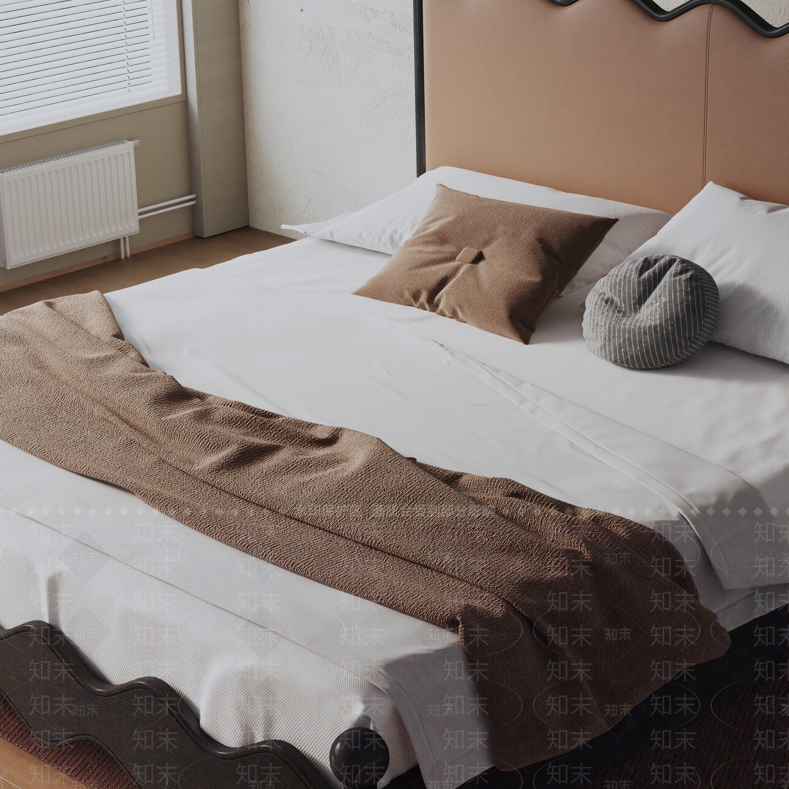 现代双人床3D模型下载【ID:1199246785】