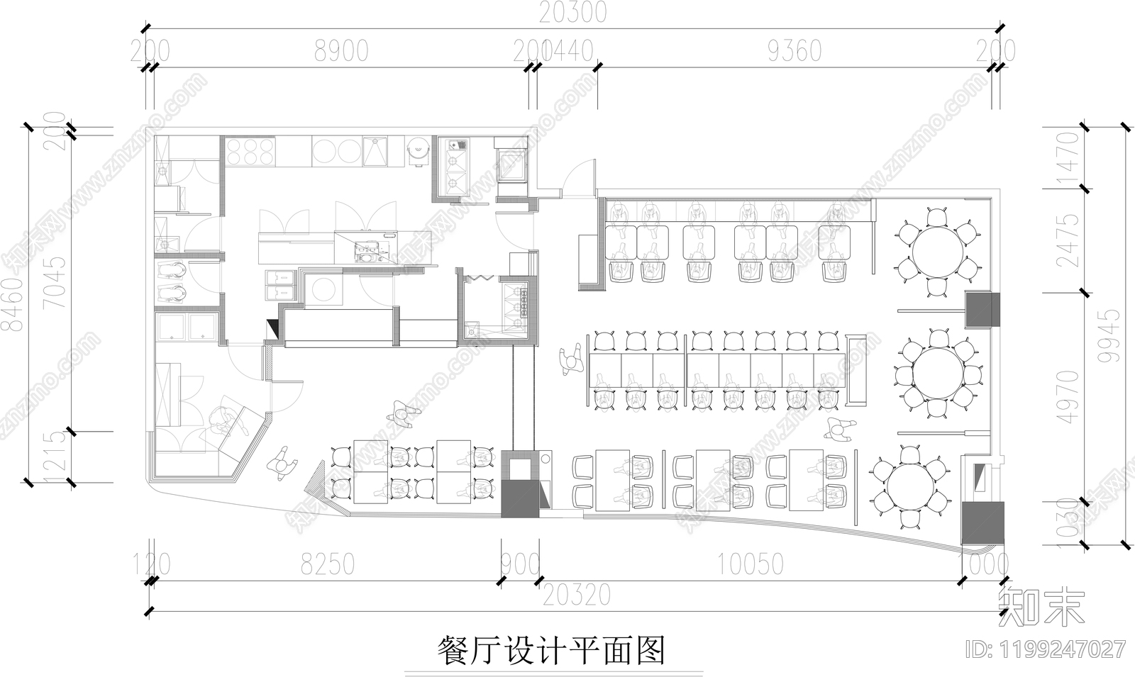 现代茶餐厅cad施工图下载【ID:1199247027】