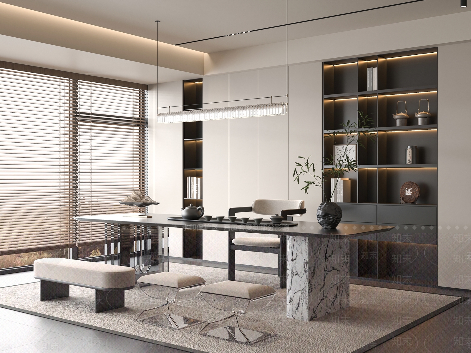 现代茶室3D模型下载【ID:1199247789】