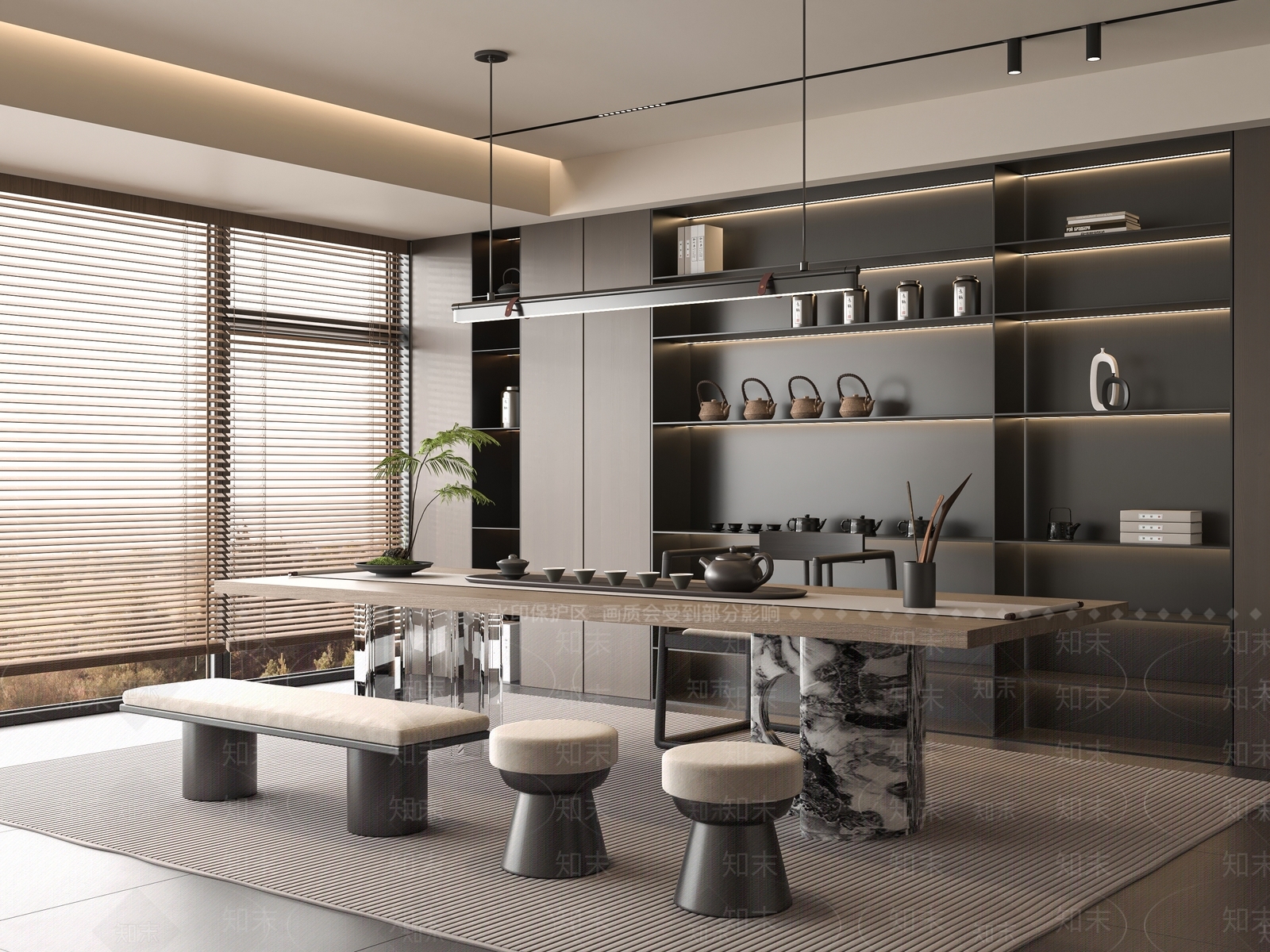 现代茶室3D模型下载【ID:1199248710】