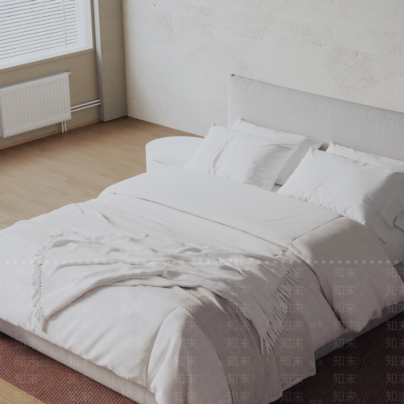 现代双人床3D模型下载【ID:1199250530】