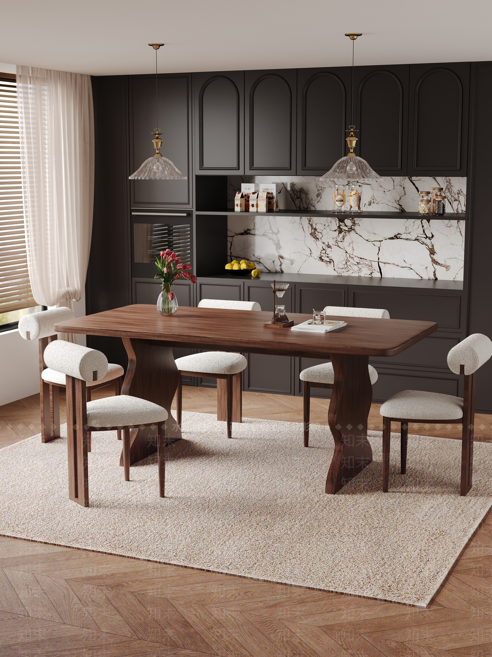 法式中古餐桌3D模型下载【ID:1199253726】