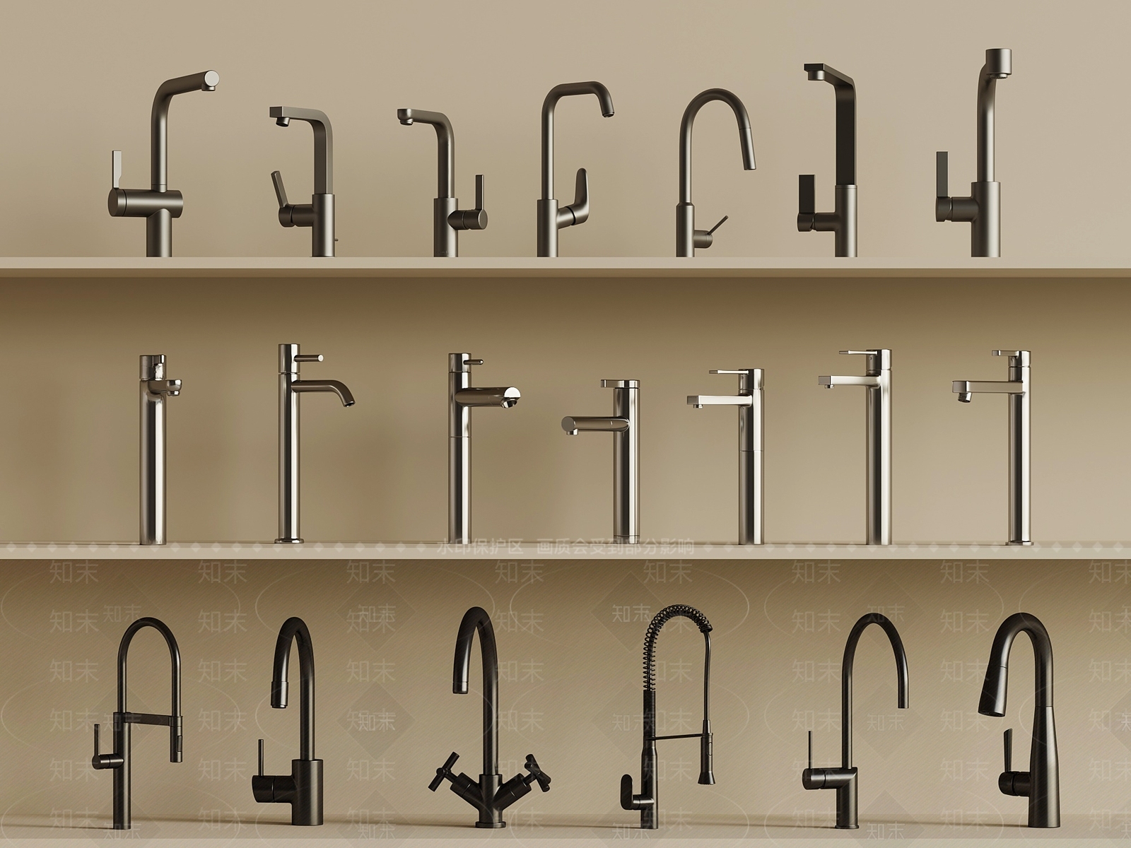 现代水龙头3D模型下载【ID:1199255917】