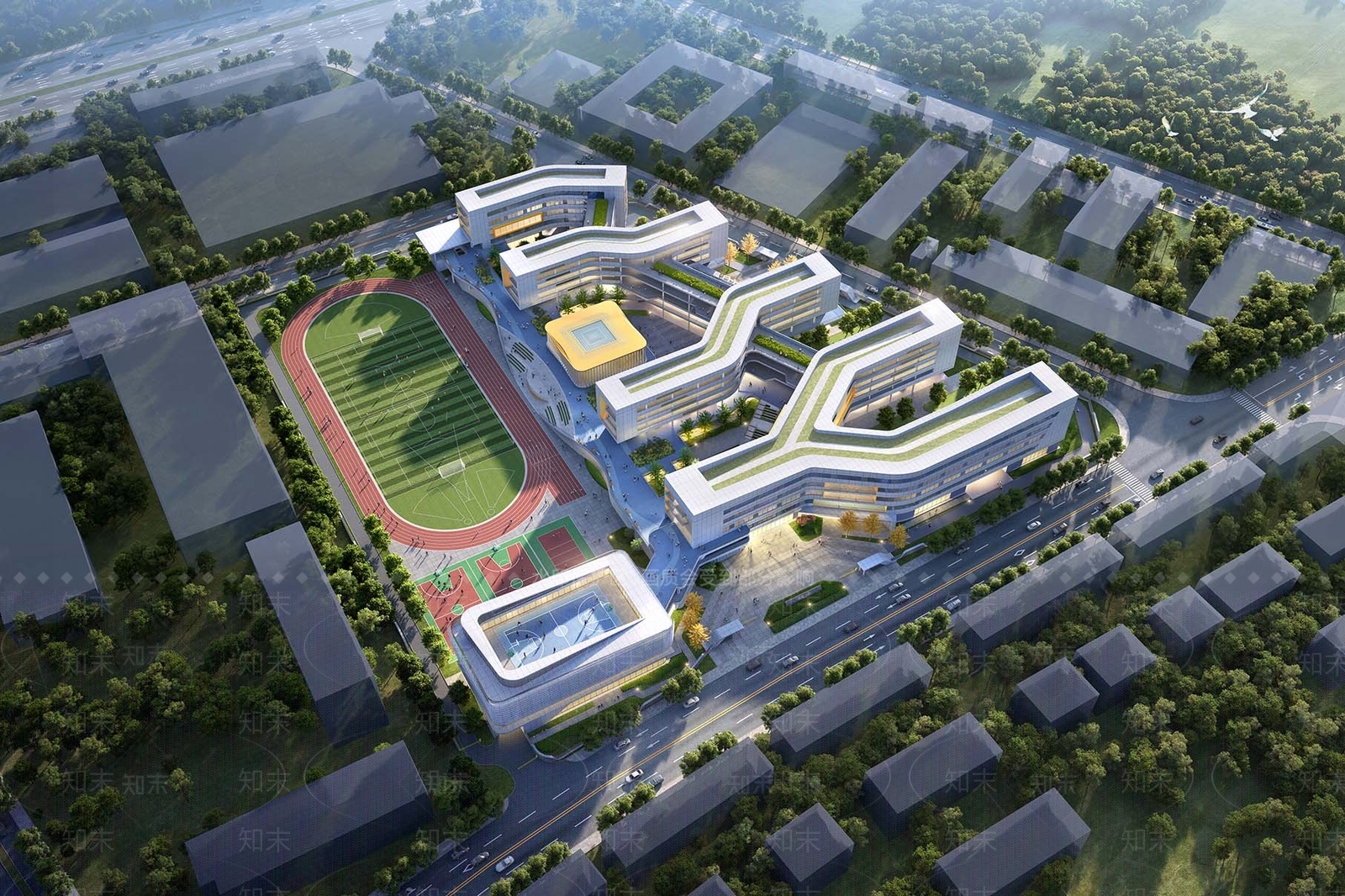 现代小学SU模型下载【ID:1199612091】