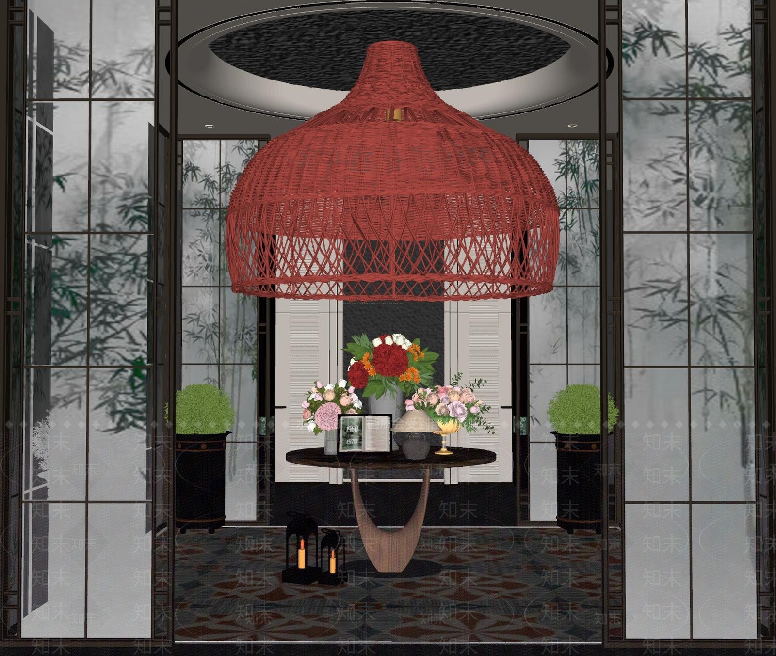 现代酒店大堂SU模型下载【ID:1199257752】