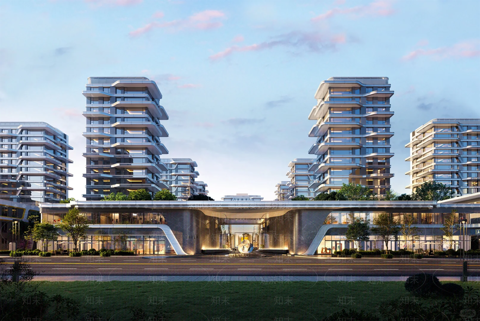 现代小区建筑SU模型下载【ID:1199258582】