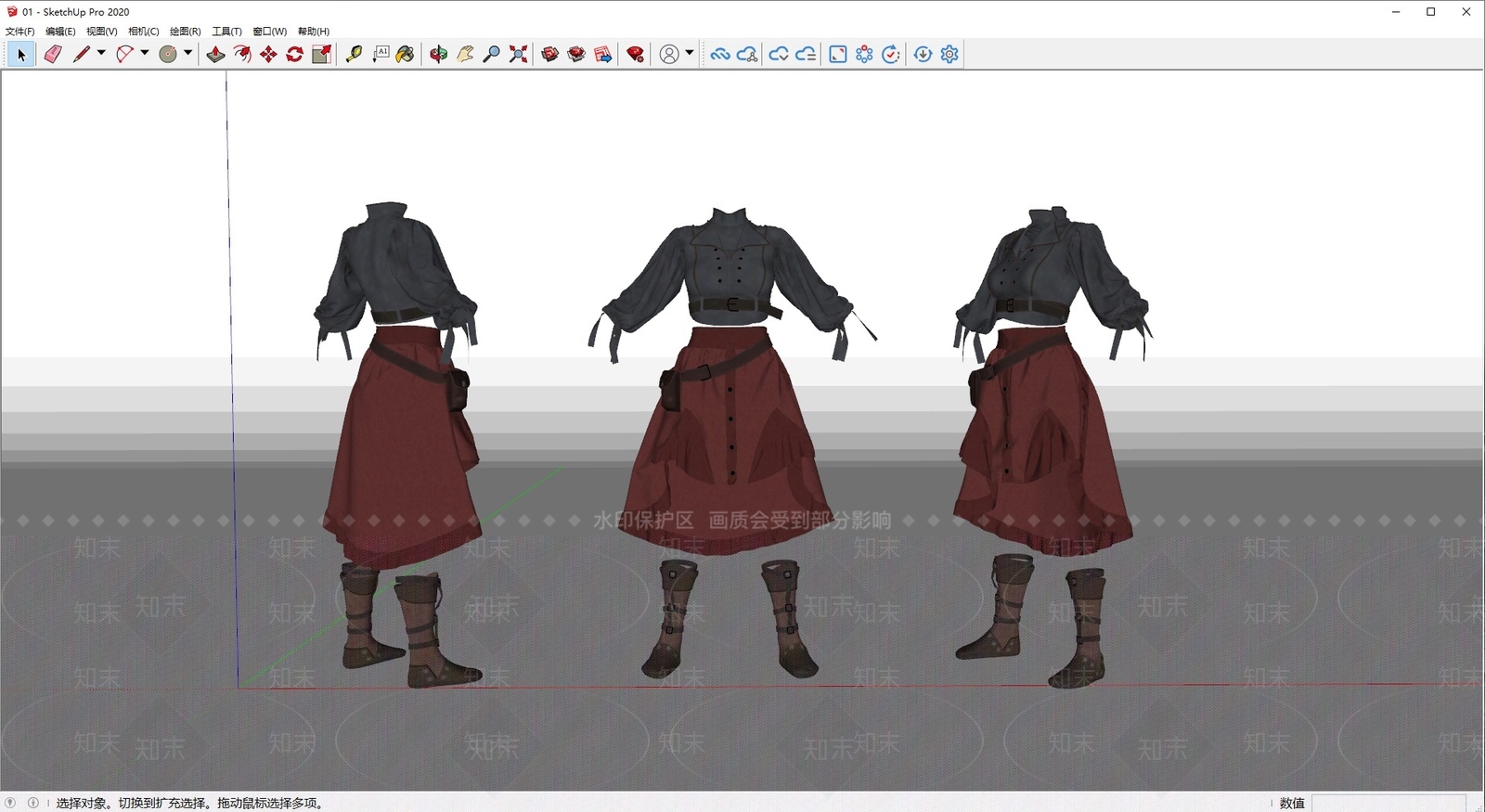 衣服SU模型下载【ID:1199259622】