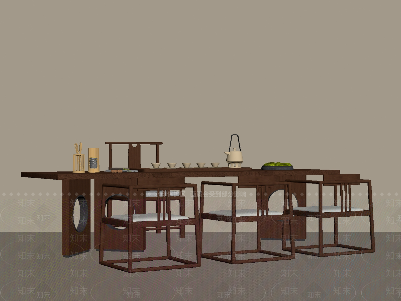 新中式中古茶桌椅SU模型下载【ID:1199259609】