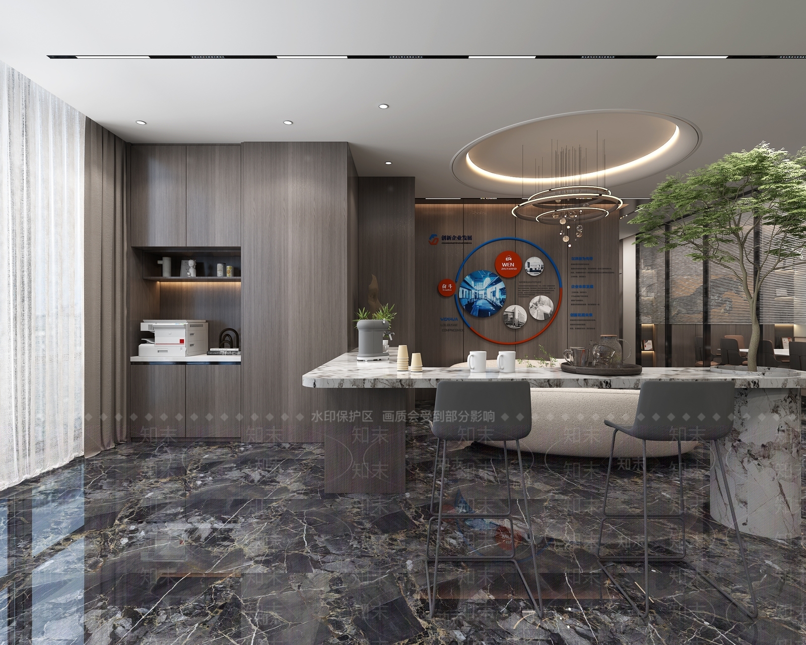 现代办公大厅3D模型下载【ID:1199261624】