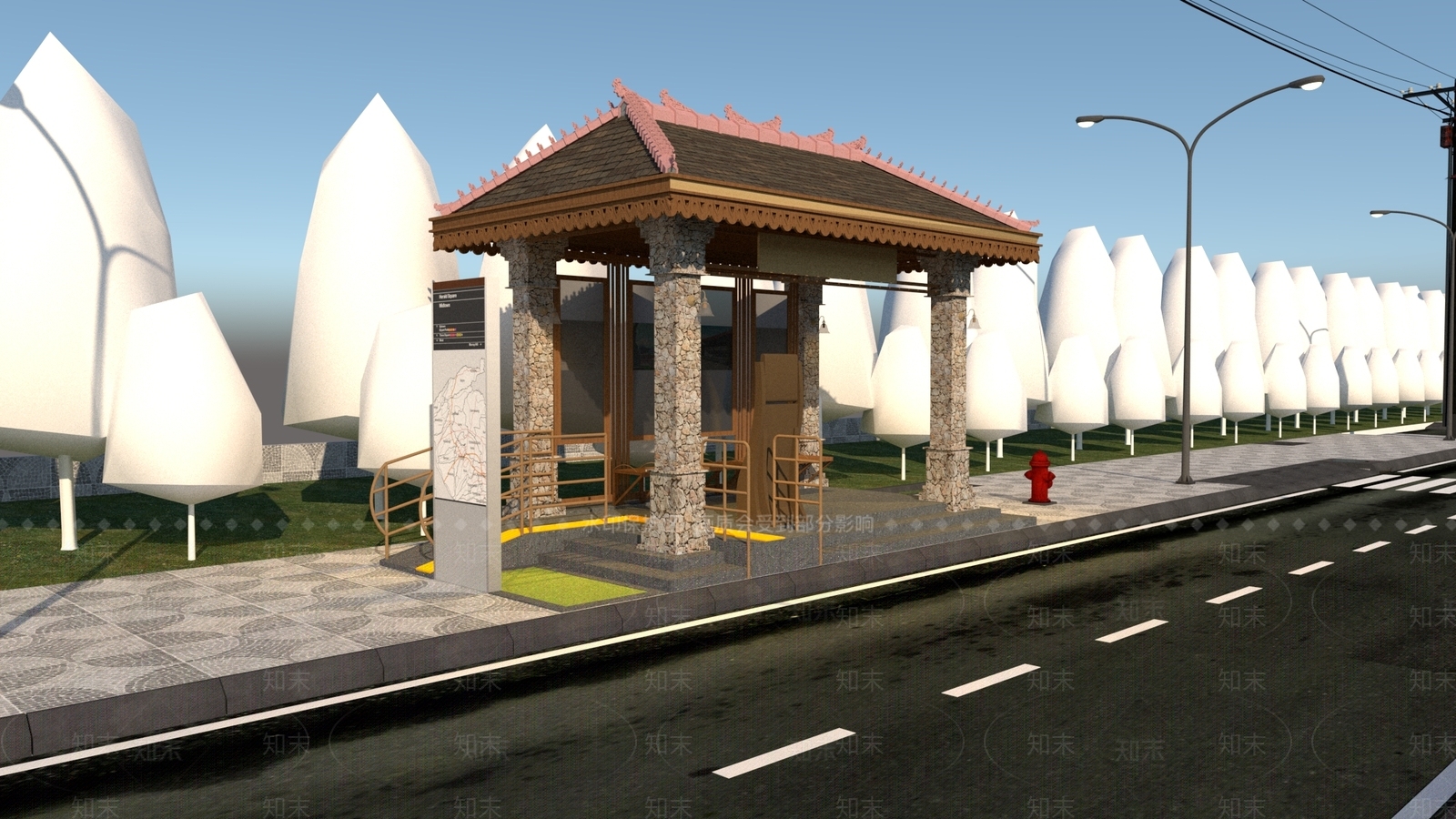 中式汽车站SU模型下载【ID:1199262298】