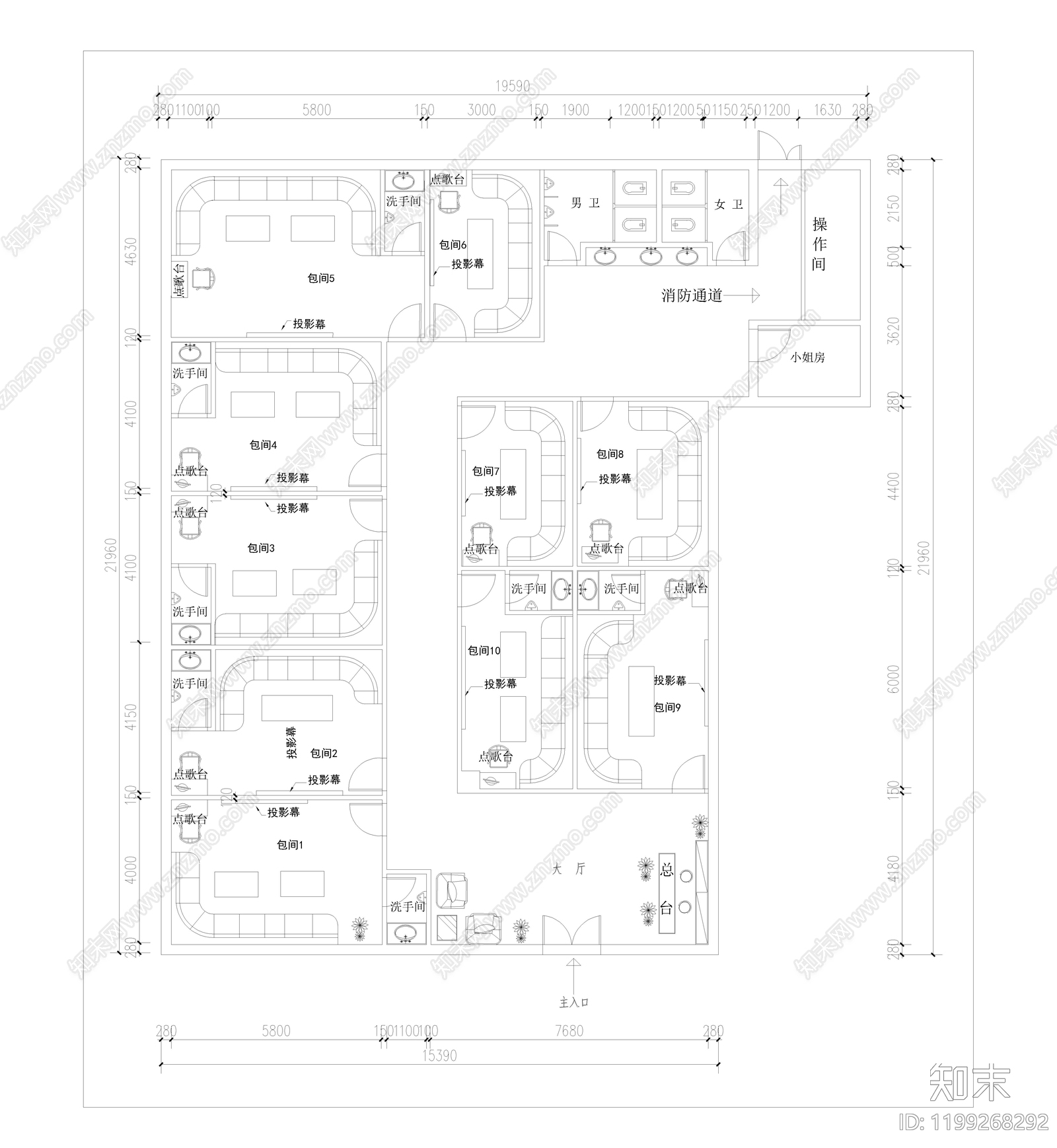 现代KTVcad施工图下载【ID:1199268292】