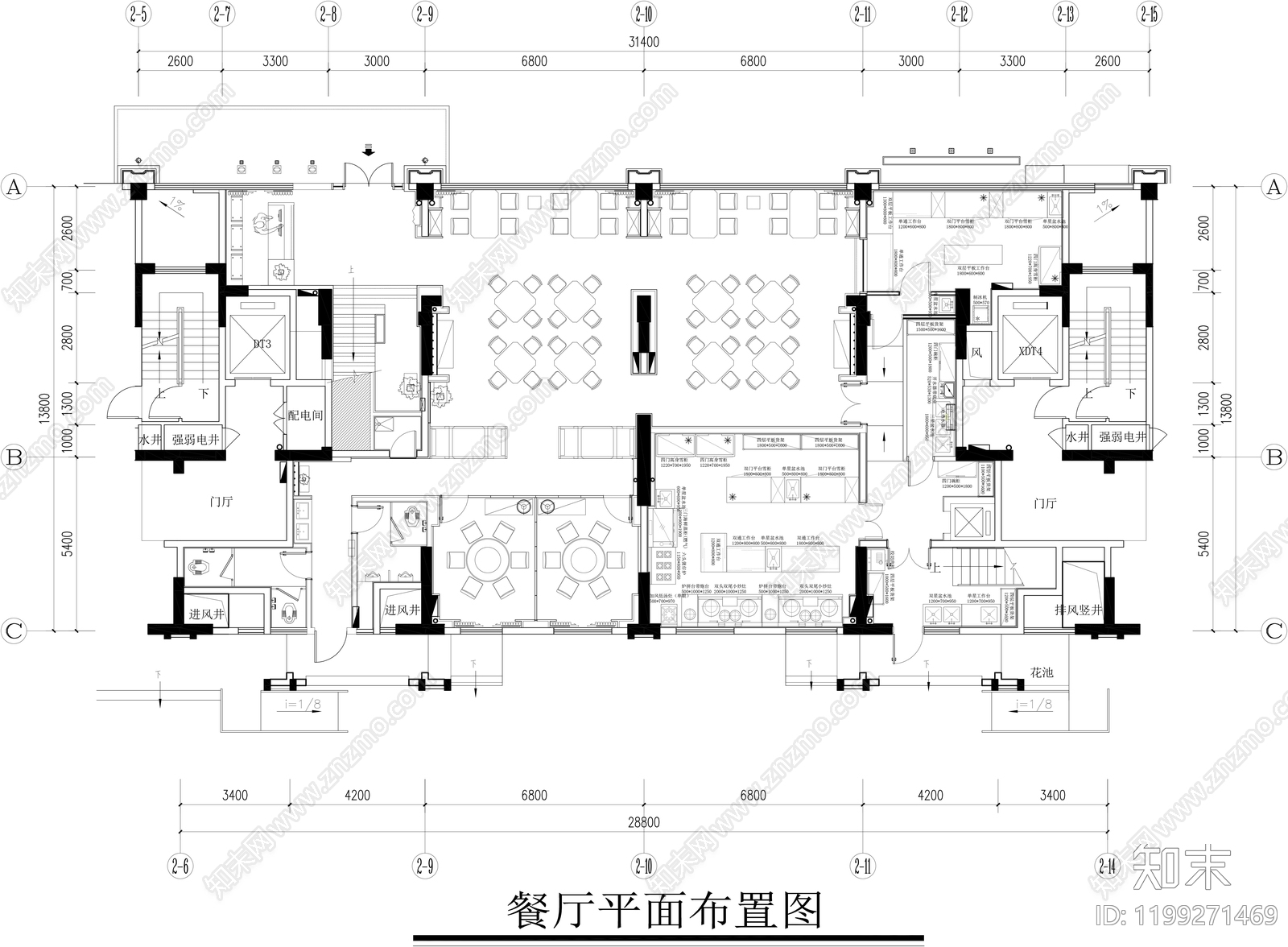 新中式中餐厅施工图下载【ID:1199271469】