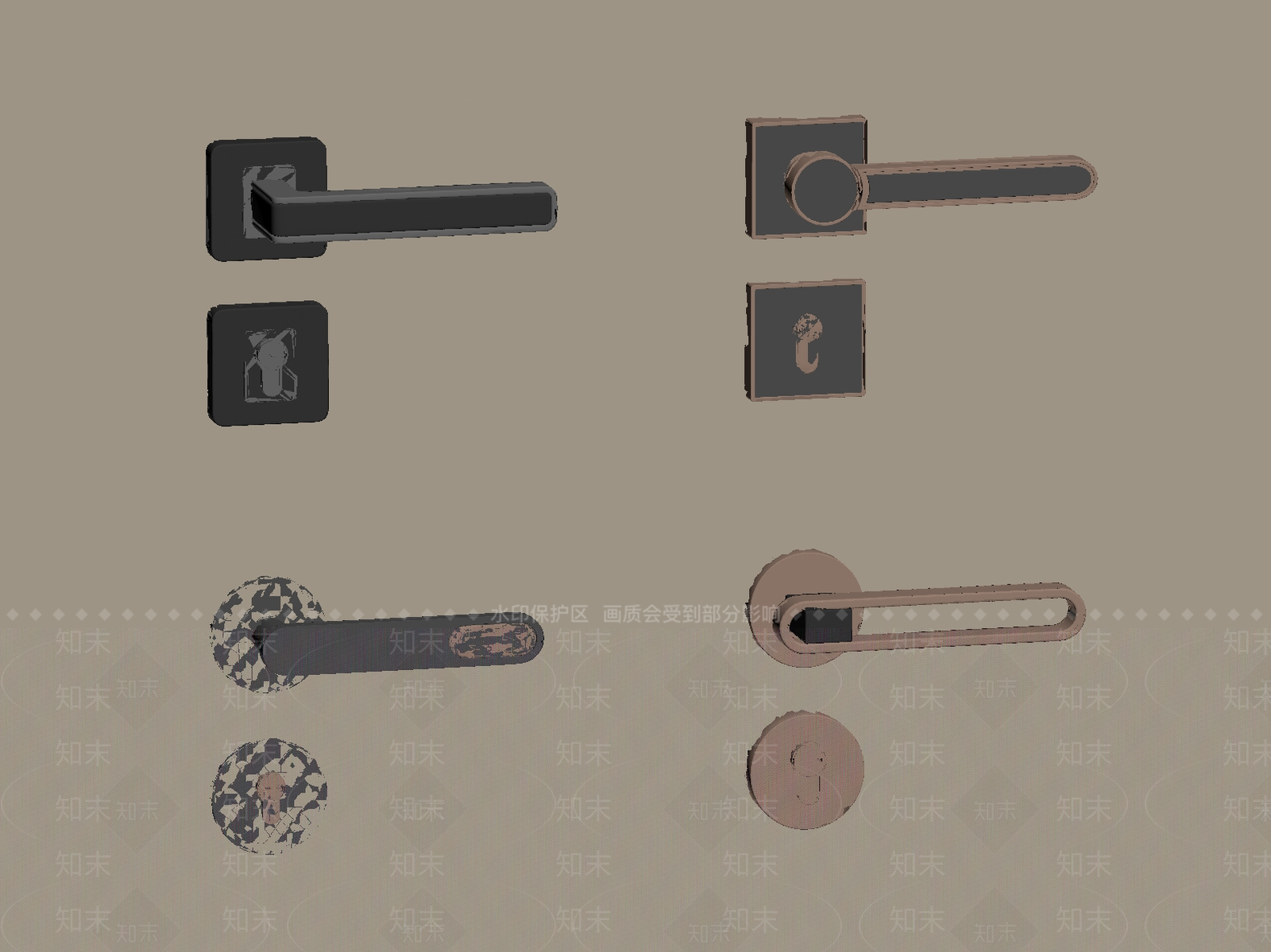 轻奢门把手SU模型下载【ID:1199271657】