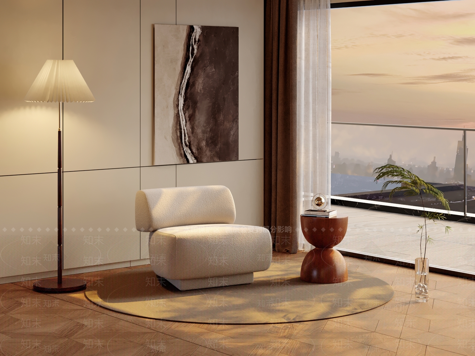 现代单人沙发3D模型下载【ID:1199272796】