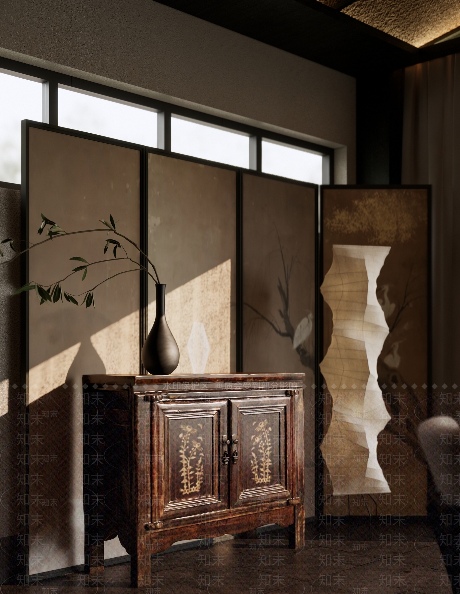 原木新中式中餐厅SU模型下载【ID:1199274761】