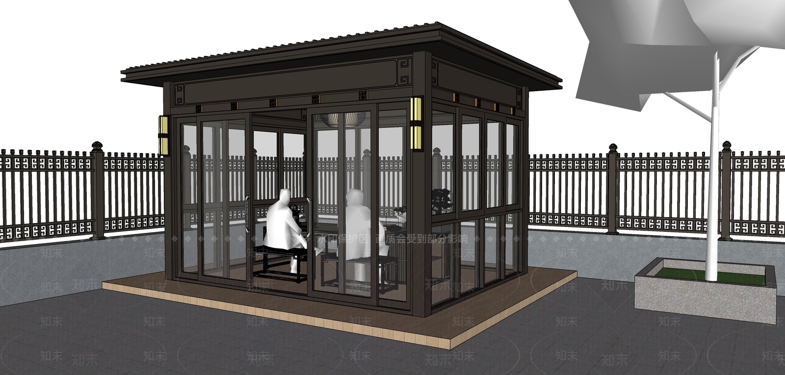 现代亭子SU模型下载【ID:1199275889】