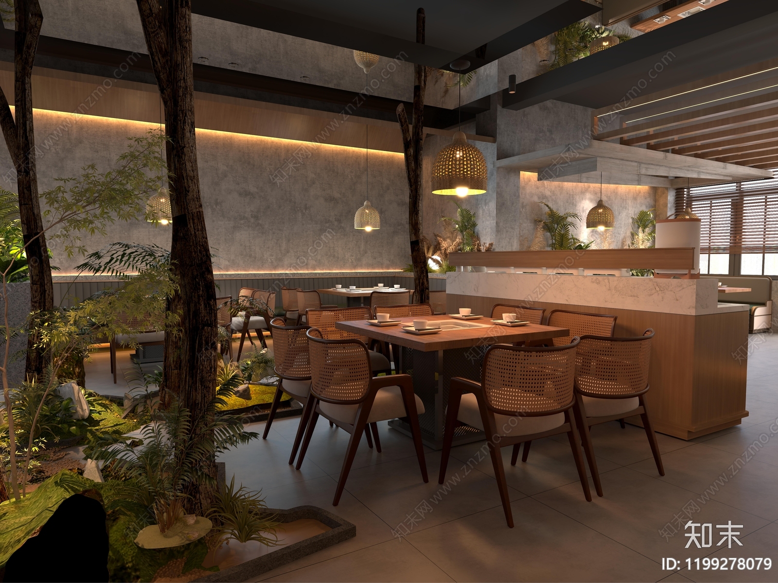 现代火锅店cad施工图下载【ID:1199278079】