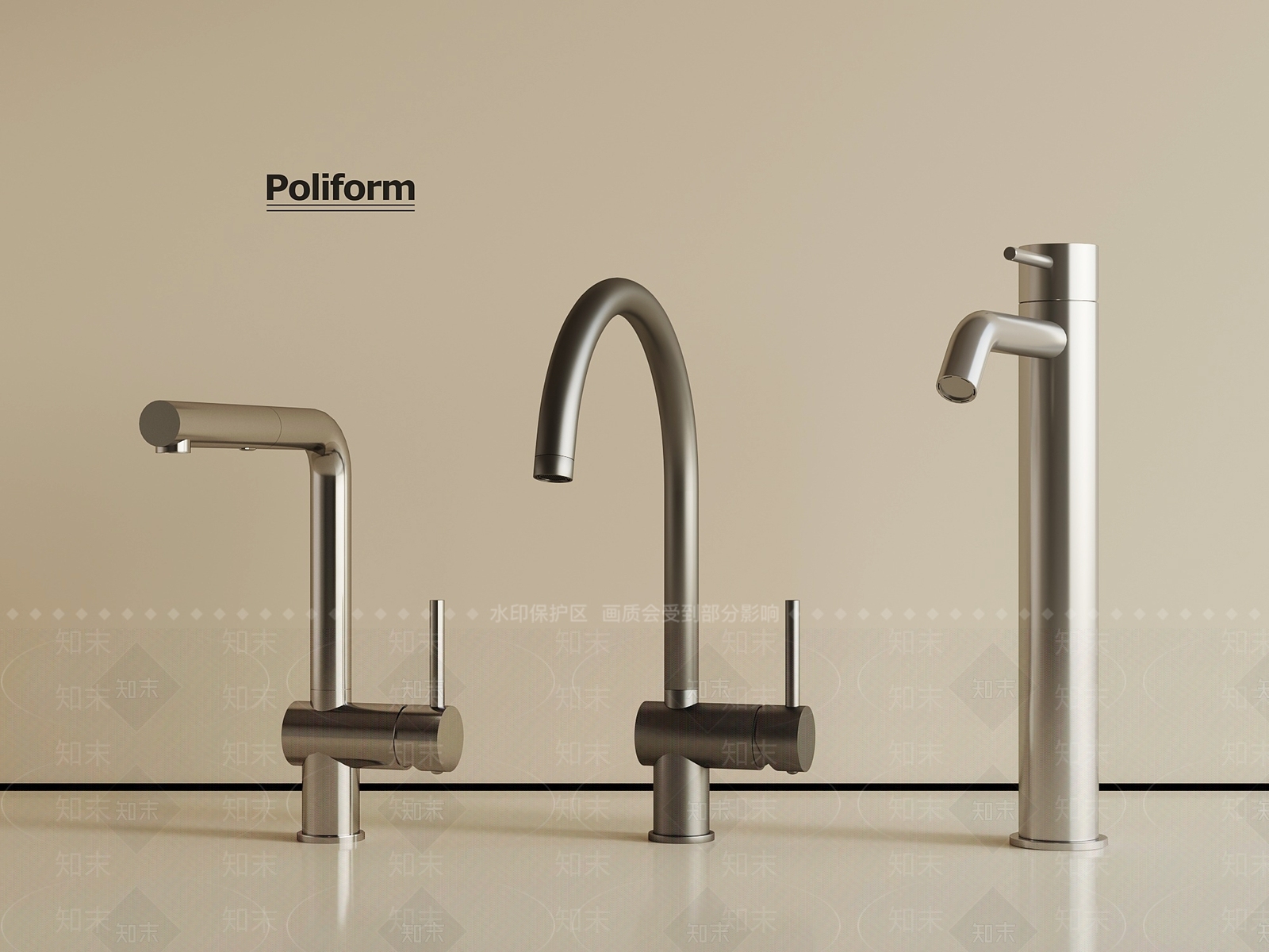 现代水龙头3D模型下载【ID:1199280245】