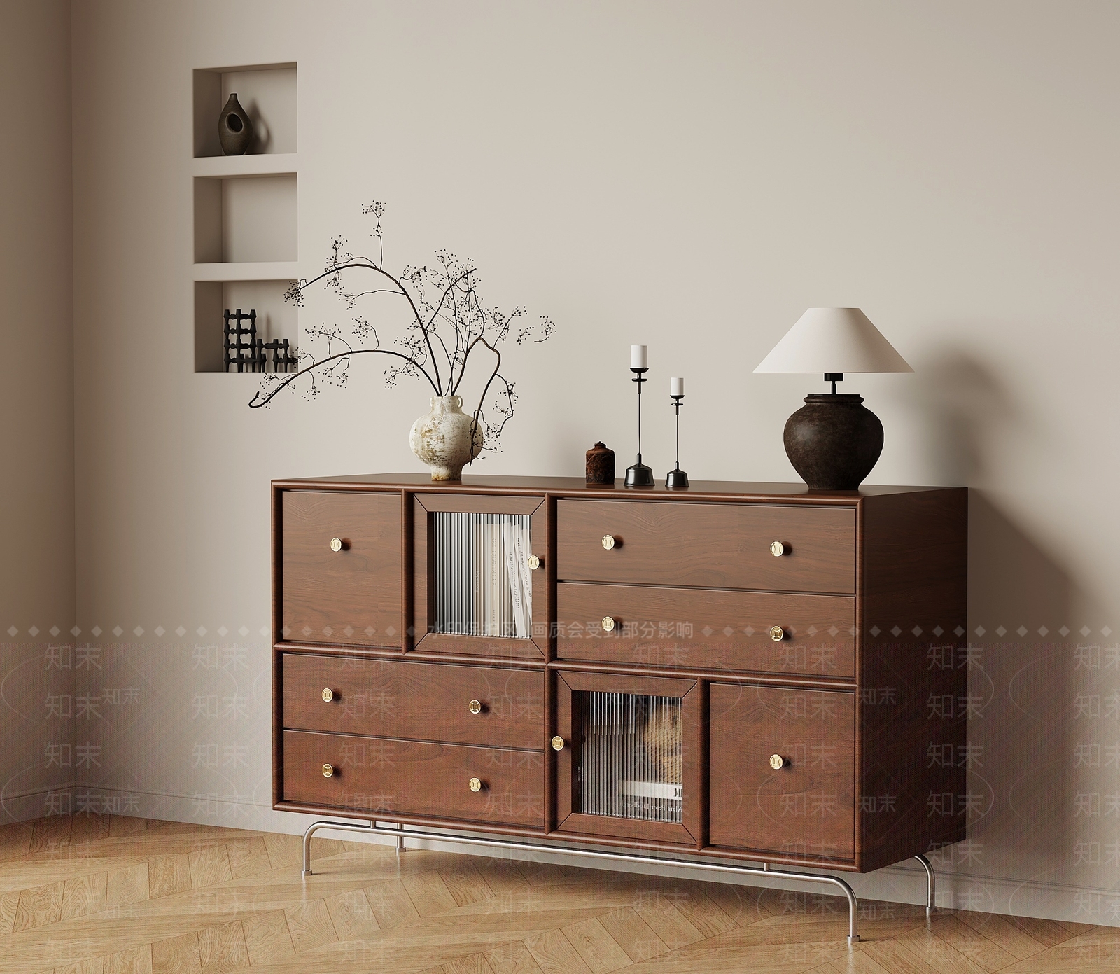 法式复古玄关柜3D模型下载【ID:1199280668】