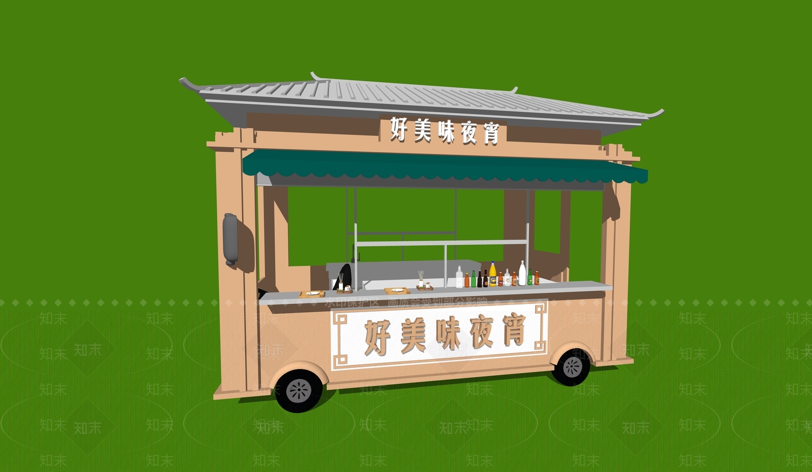 餐车SU模型下载【ID:1199282114】