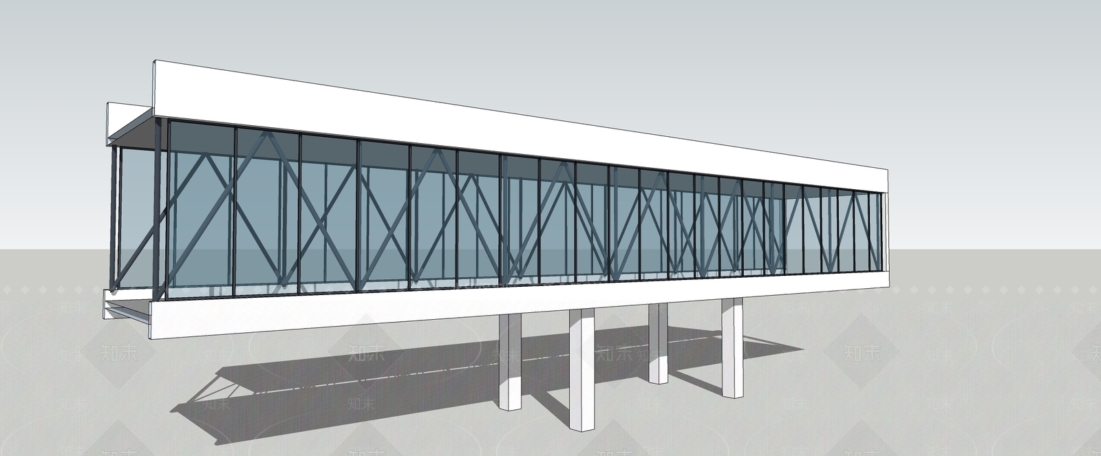 现代连廊SU模型下载【ID:1199282149】