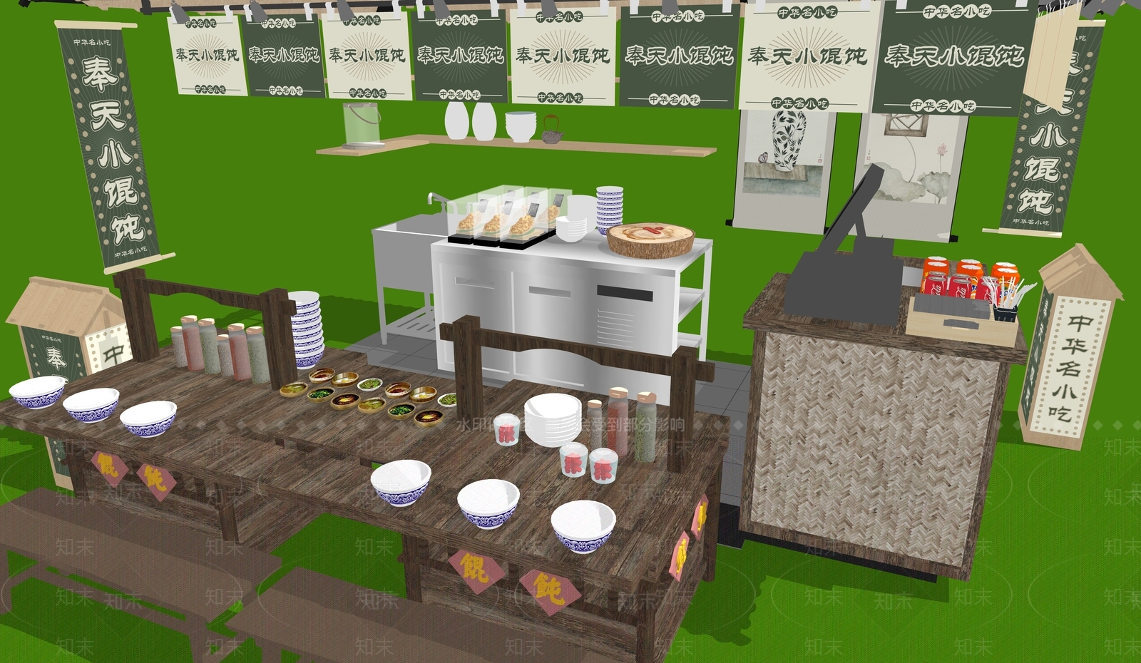 餐车SU模型下载【ID:1199282375】