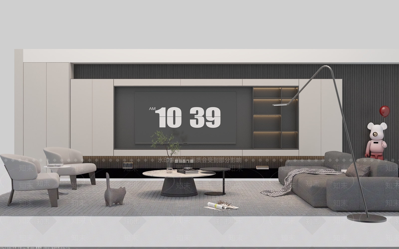 现代意式沙发背景墙3D模型下载【ID:1199283705】