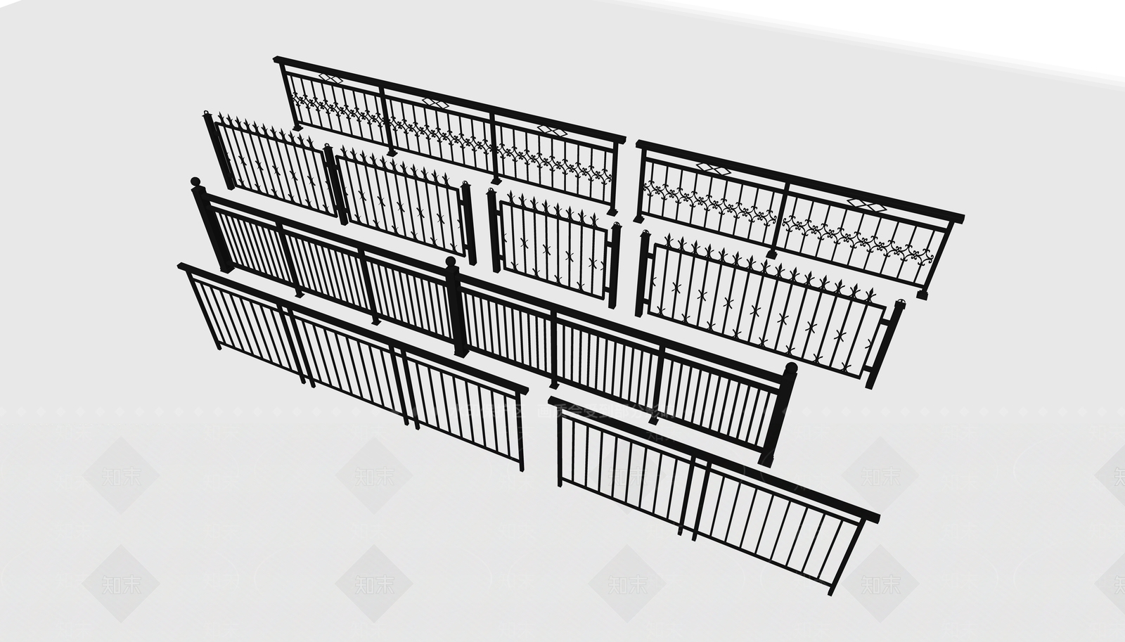 新中式栏杆扶手SU模型下载【ID:1199284210】