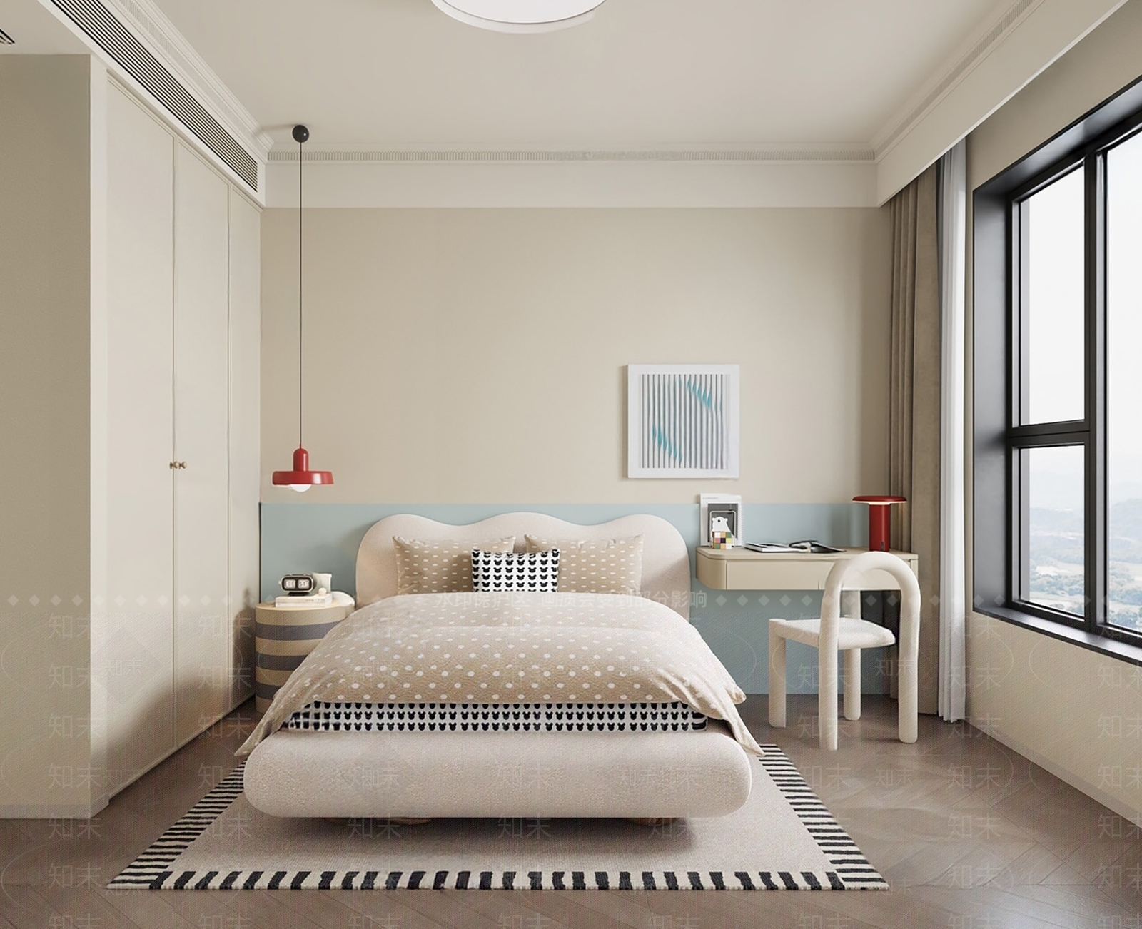 现代法式通用儿童房SU模型下载【ID:1199288336】