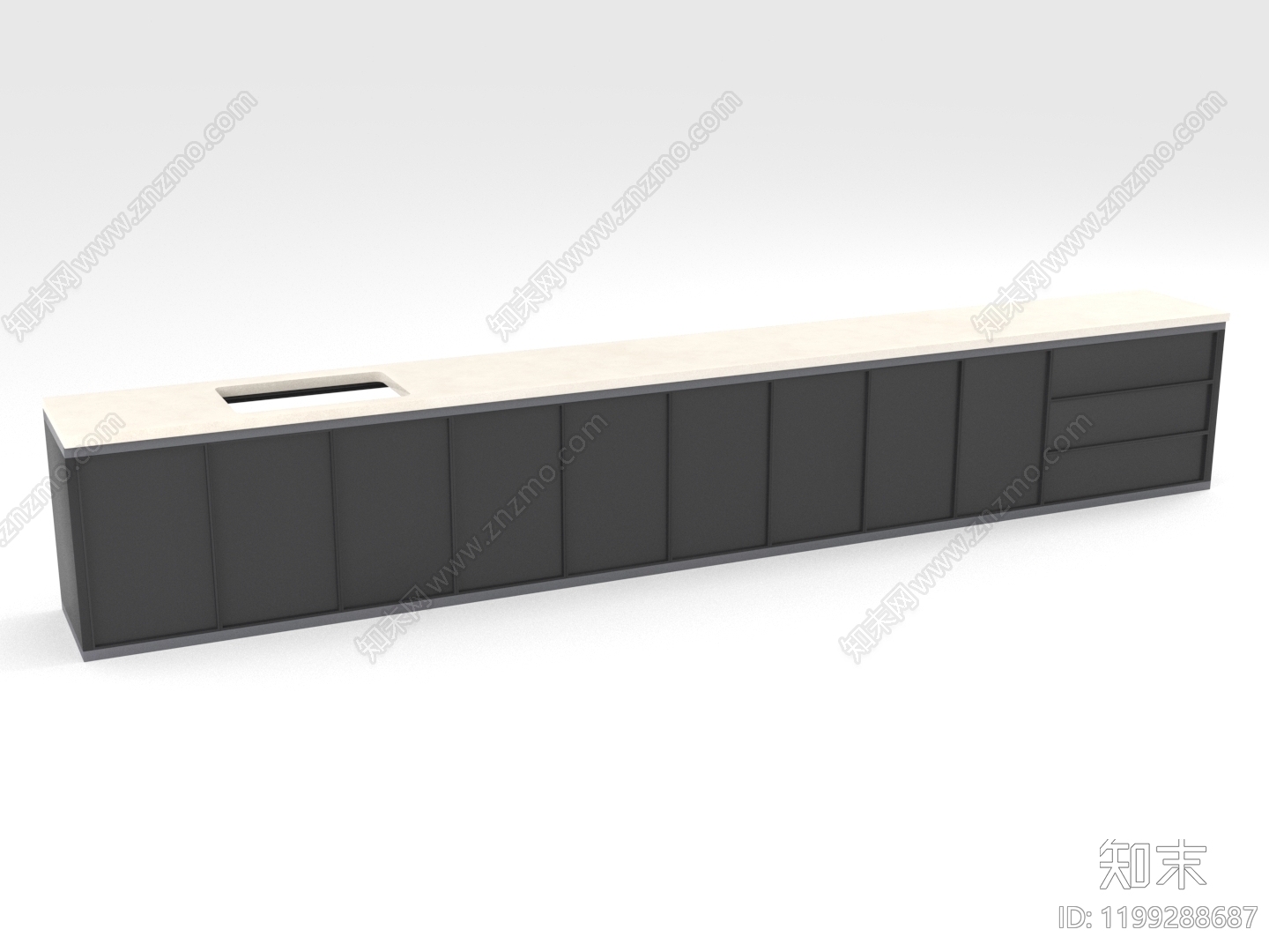 极简岛台3D模型下载【ID:1199288687】