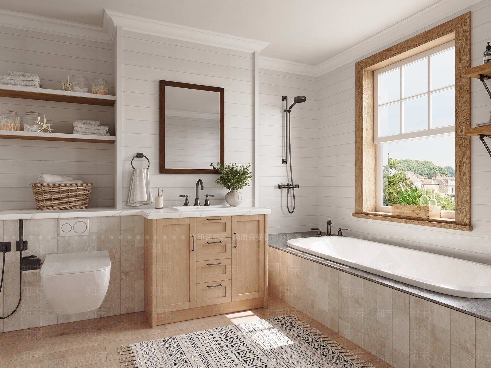 美式原木卫生间3D模型下载【ID:1199299794】