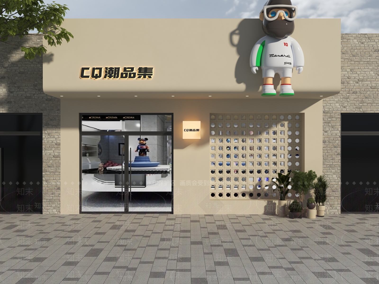现代简约门头SU模型下载【ID:1199289513】