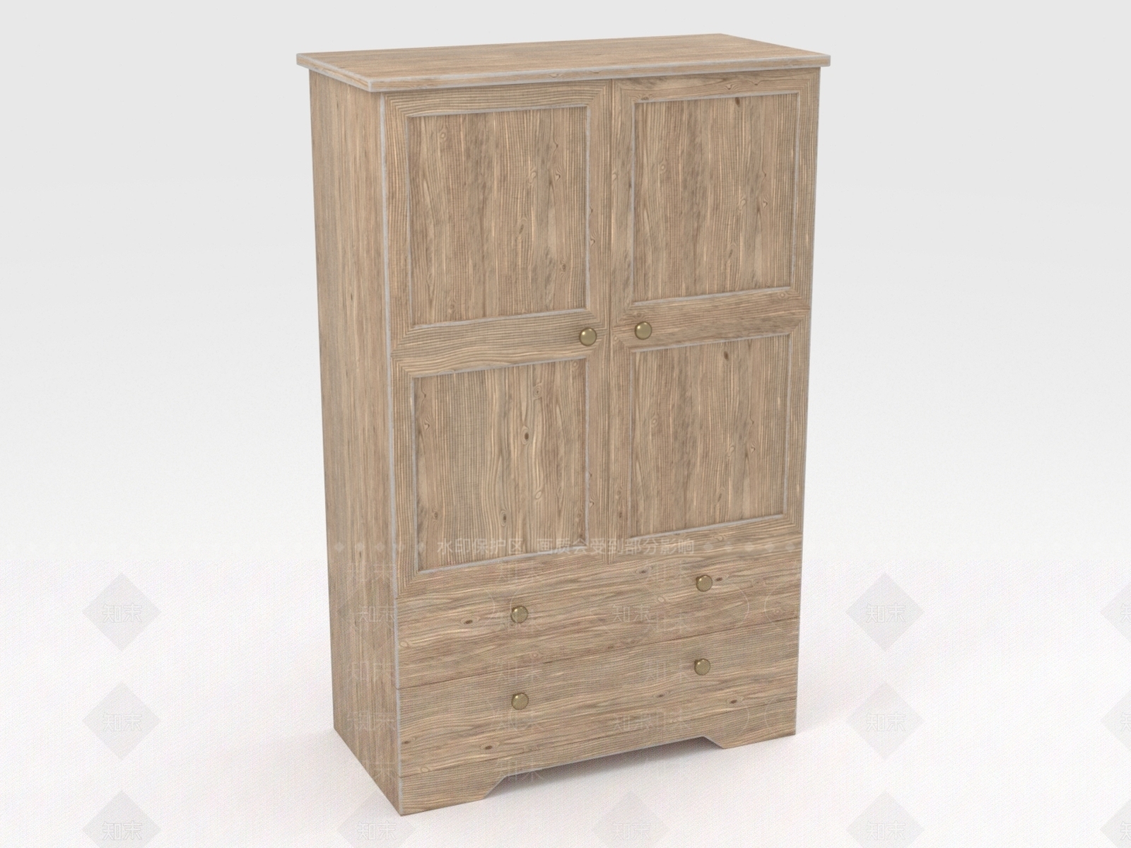 原木衣柜3D模型下载【ID:1199290255】