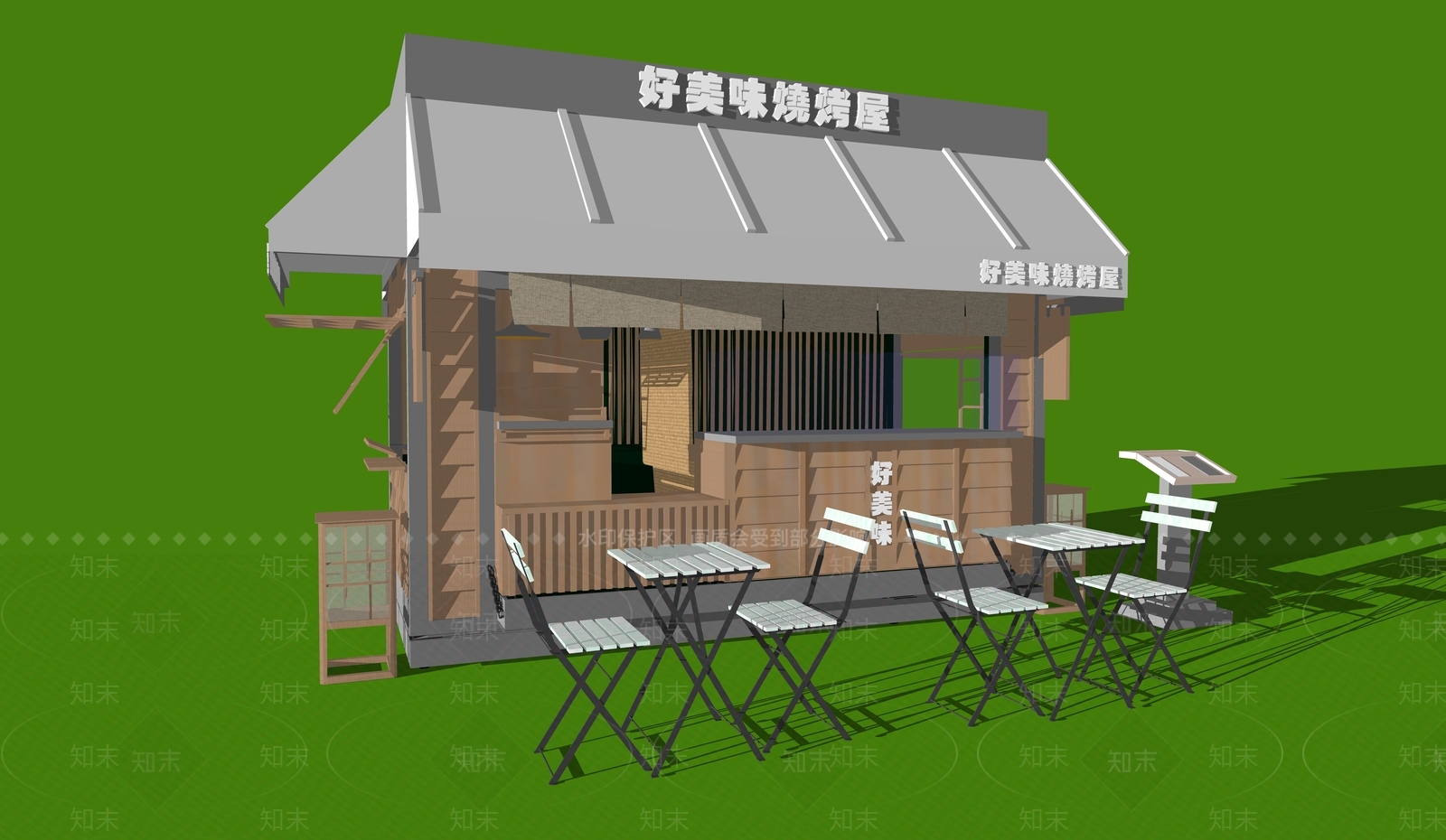 餐车SU模型下载【ID:1199295584】