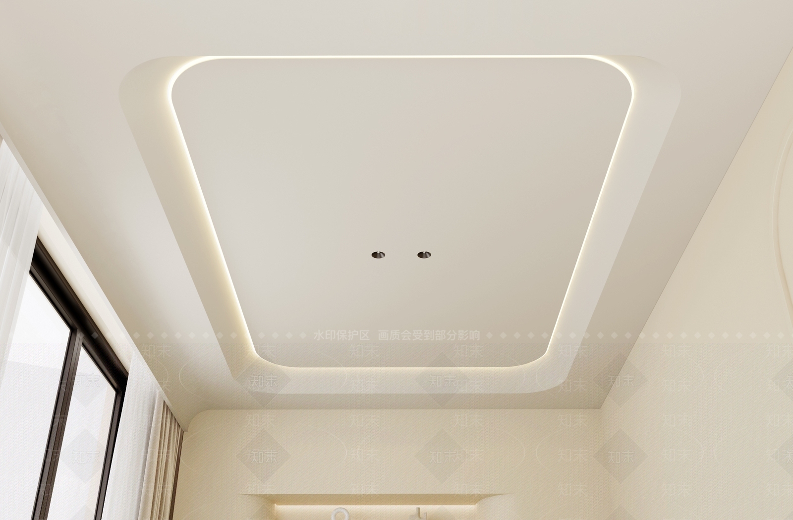 现代奶油吊顶3D模型下载【ID:1199296040】