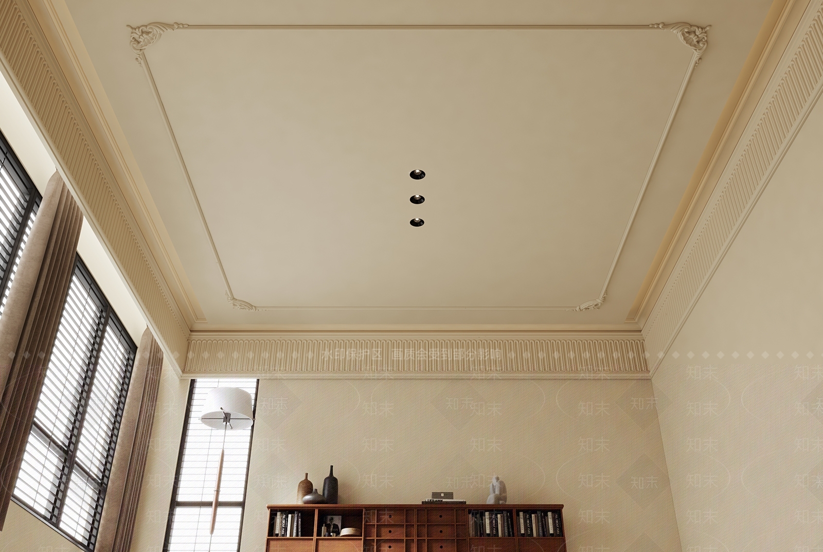 法式中古吊顶3D模型下载【ID:1199297034】