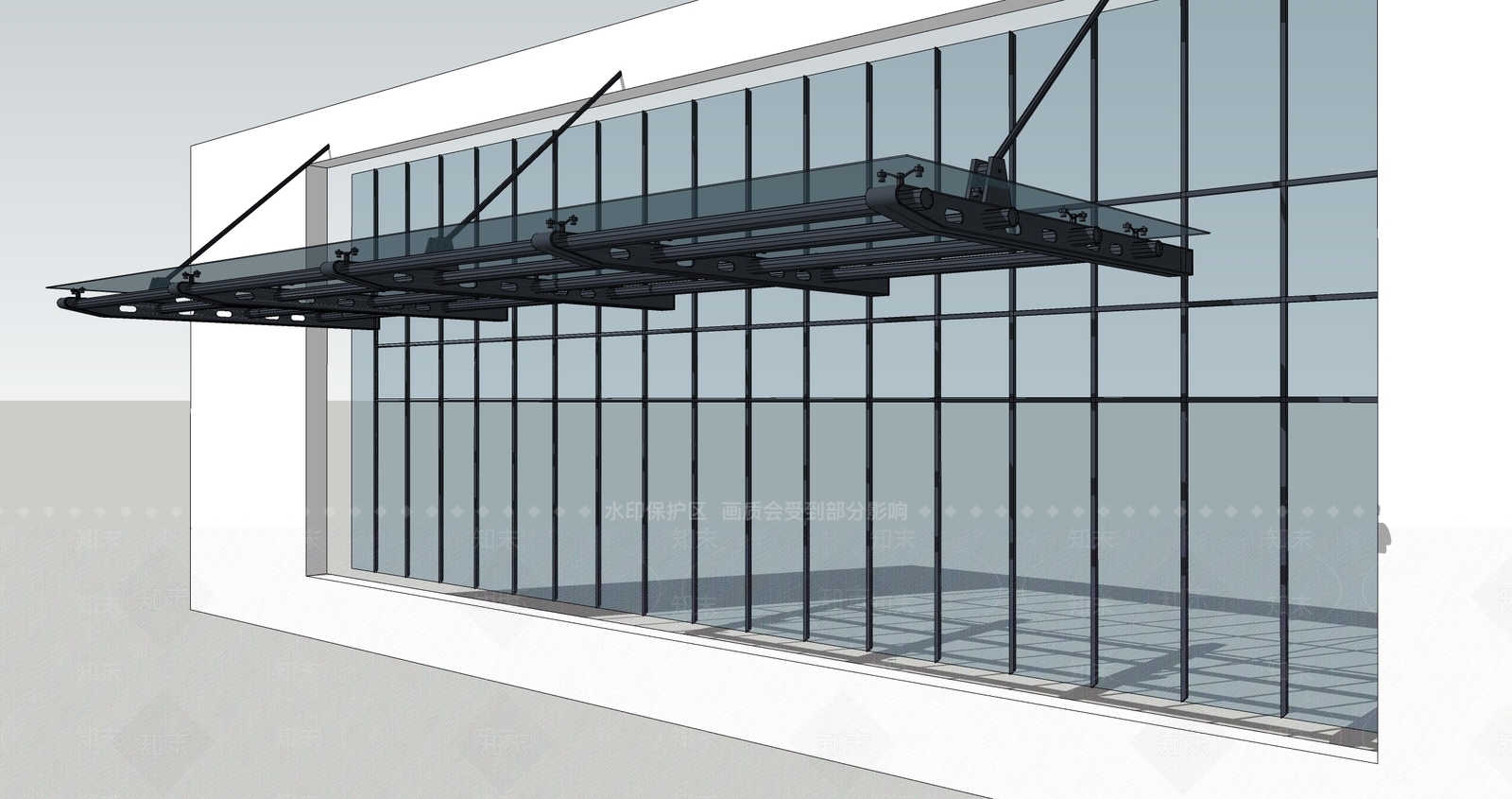 现代雨棚SU模型下载【ID:1199297167】