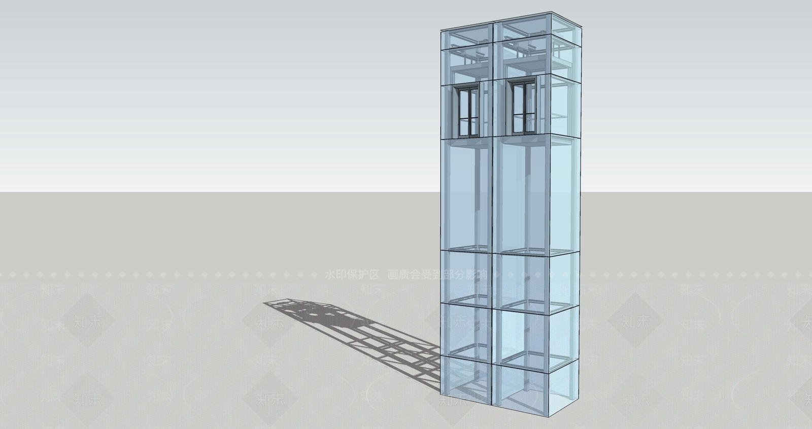 现代观光电梯SU模型下载【ID:1199297340】