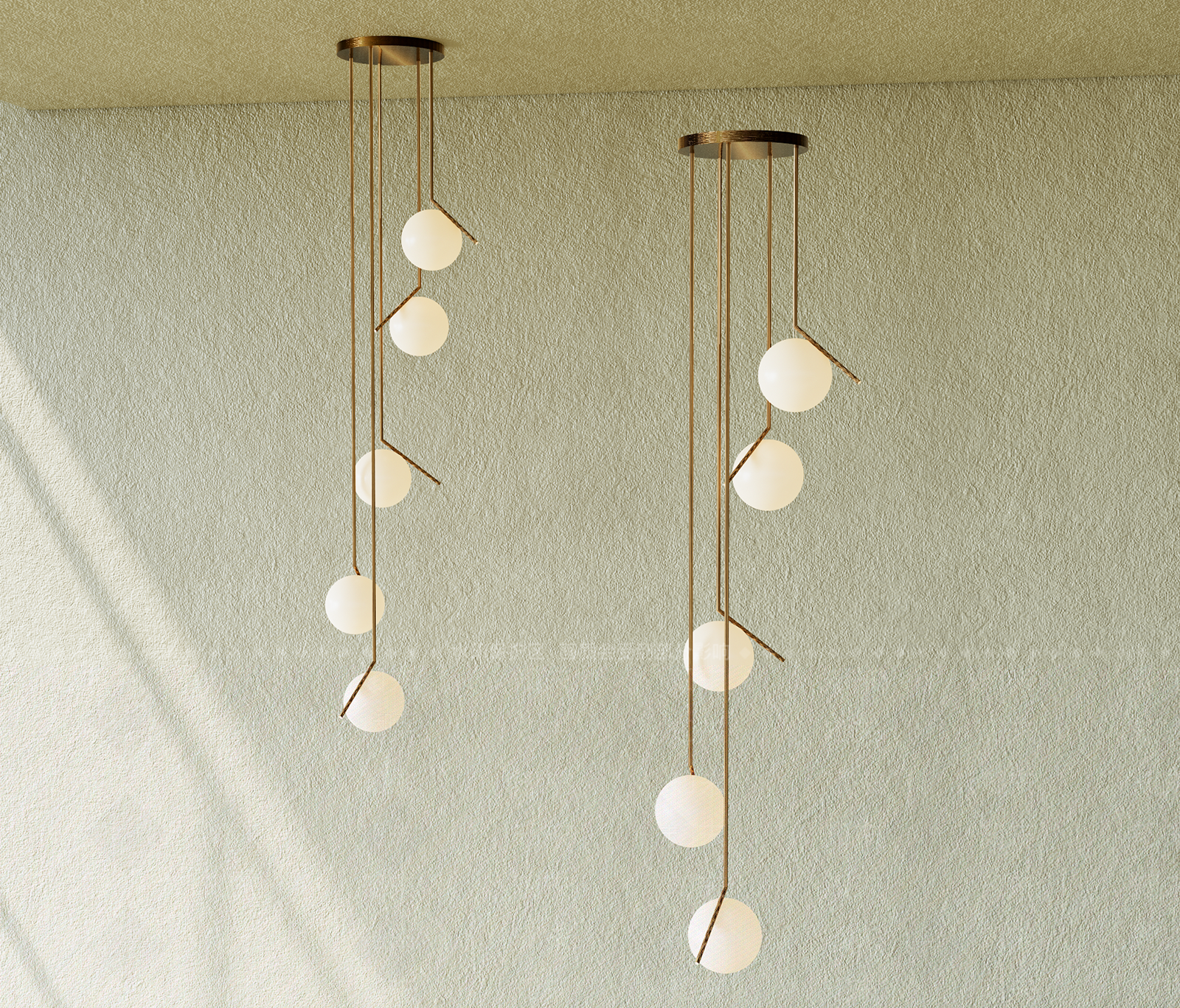 现代意式楼梯吊灯3D模型下载【ID:1199297523】